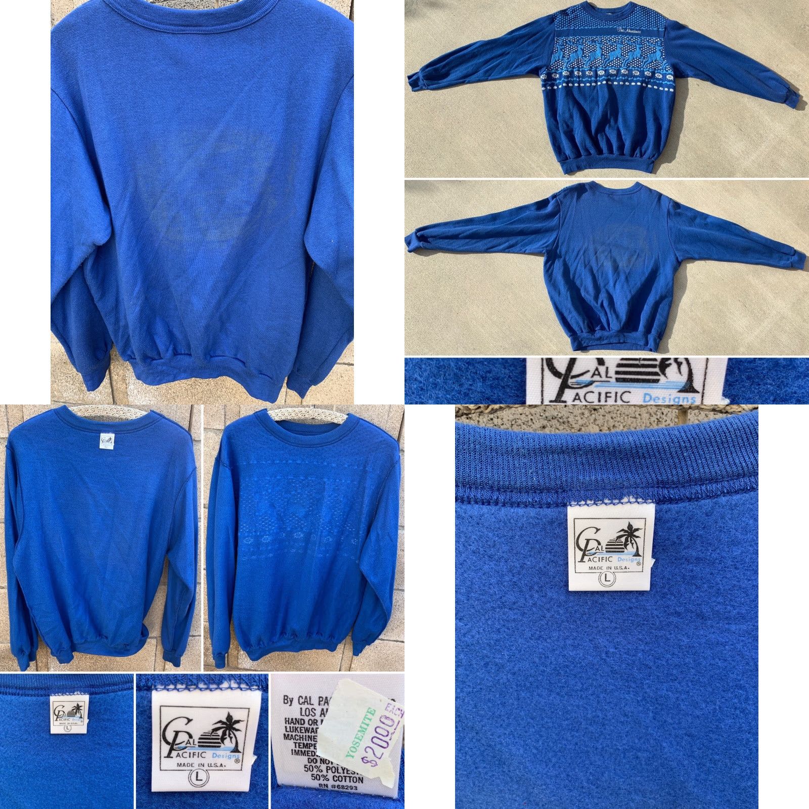 Vintage VINTAGE Cal Pacific The Ahwahnee Graphic Sweatshirt Blue L Pullover Men Size L Made in USA Size US L / EU 52-54 / 3 - 9 Thumbnail