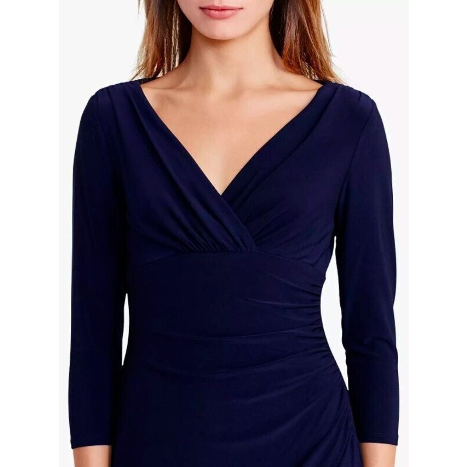 Lauren Ralph Lauren LRL Ralph Lauren Elsie Ruched Jersey Dress Womens 6 Size M / US 6-8 / IT 42-44 - 10 Thumbnail