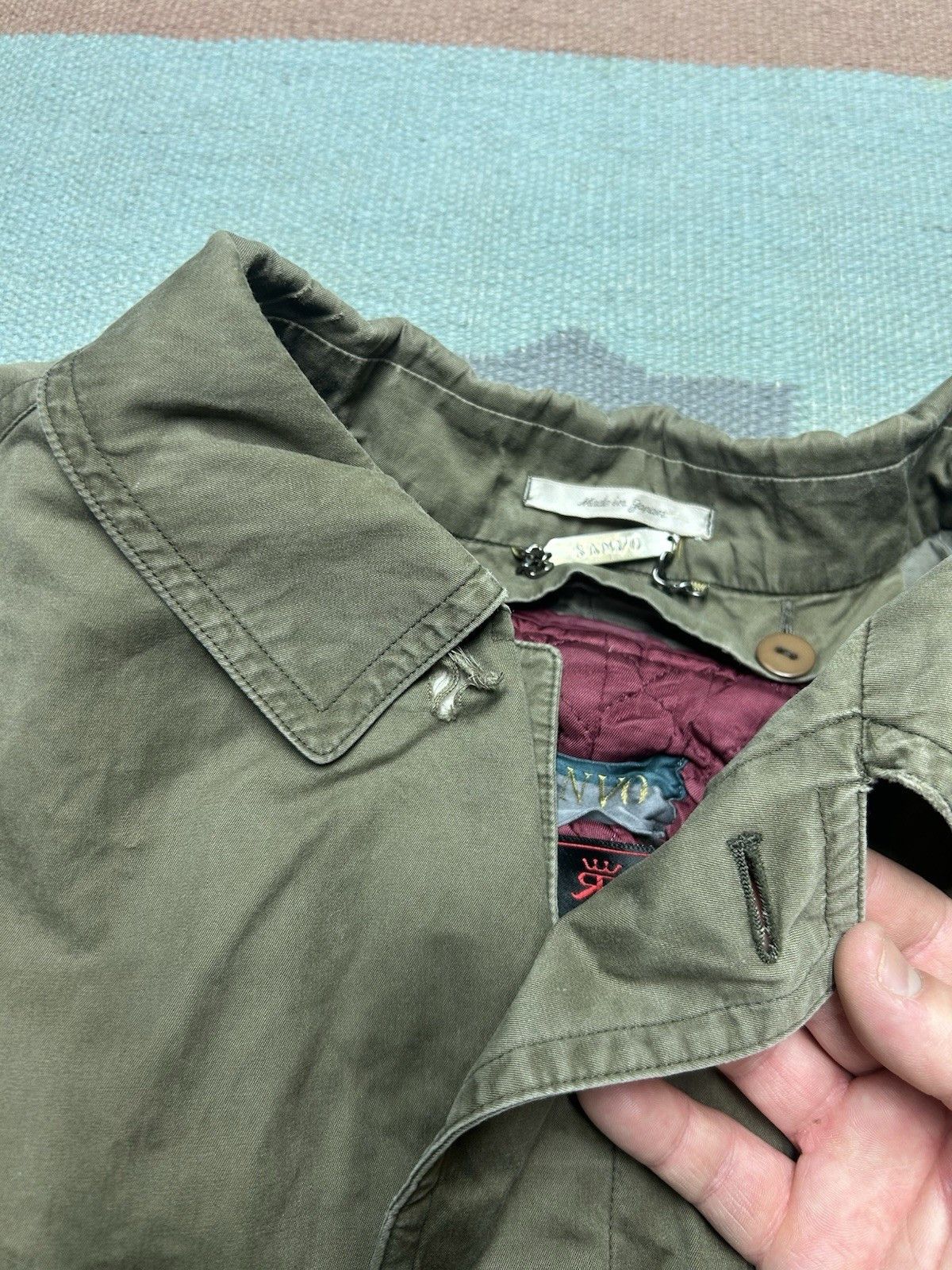Vintage Sanyo military trench coat wool lined long jacket large 42 Size US L / EU 52-54 / 3 - 4 Thumbnail