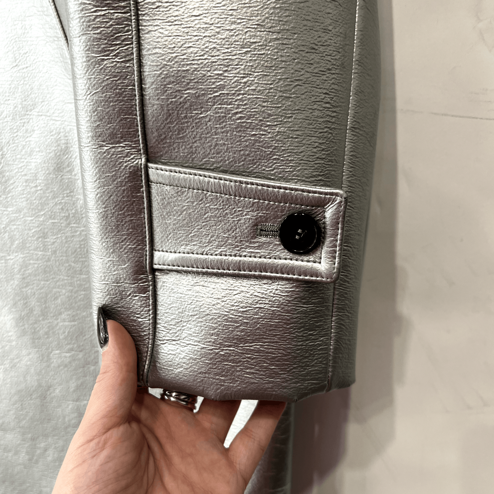 Saint Laurent Paris Fall 2015 Silver Metallic Jacket Men's Size US M / EU 48-50 / 2 - 10 Thumbnail