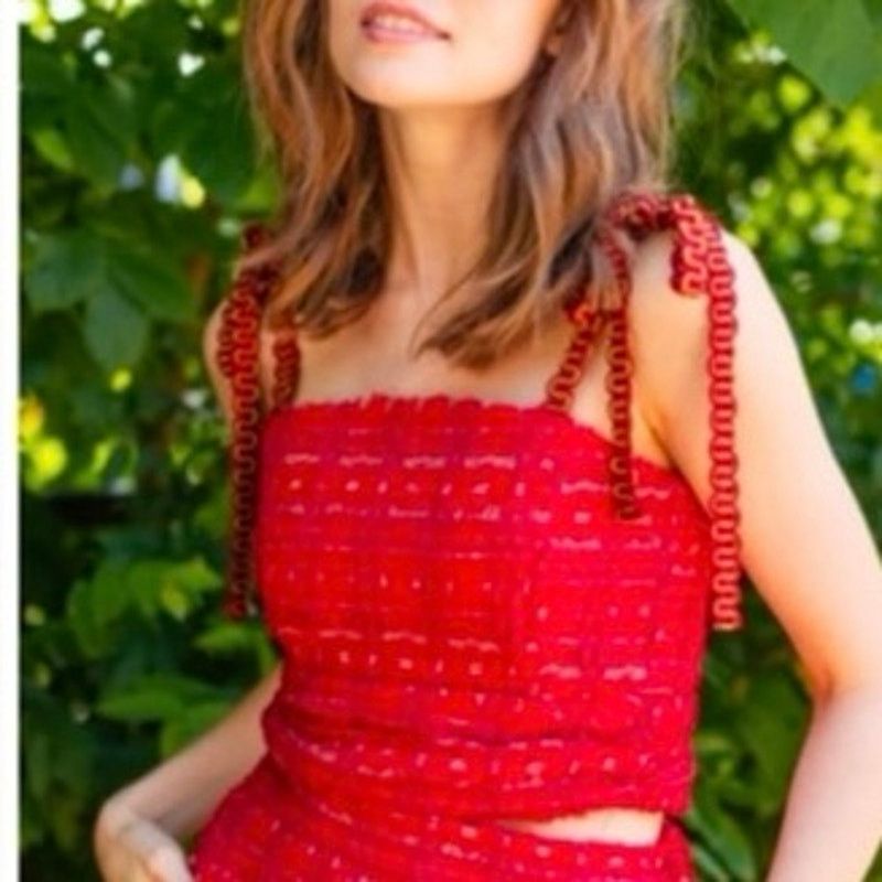 Other Koch cherry red tweed Lila crop top sz M Size M / US 6-8 / IT 42-44 - 1 Thumbnail