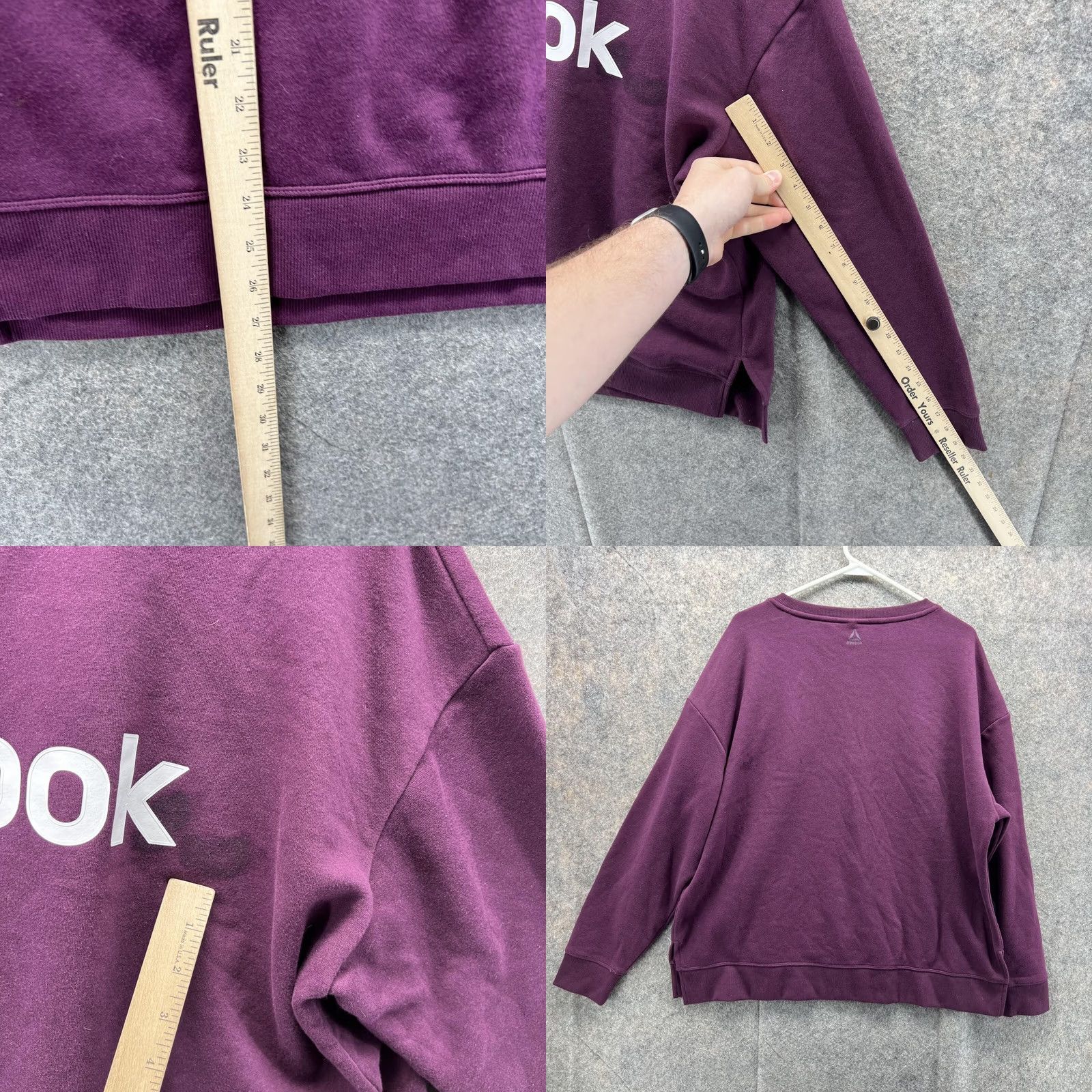Reebok Reebok Sweater Women 2XL Purple Fleece Pullover Crewneck Sweatshirt Big Size XXL / US 16-18 / IT 52-54 - 8 Thumbnail