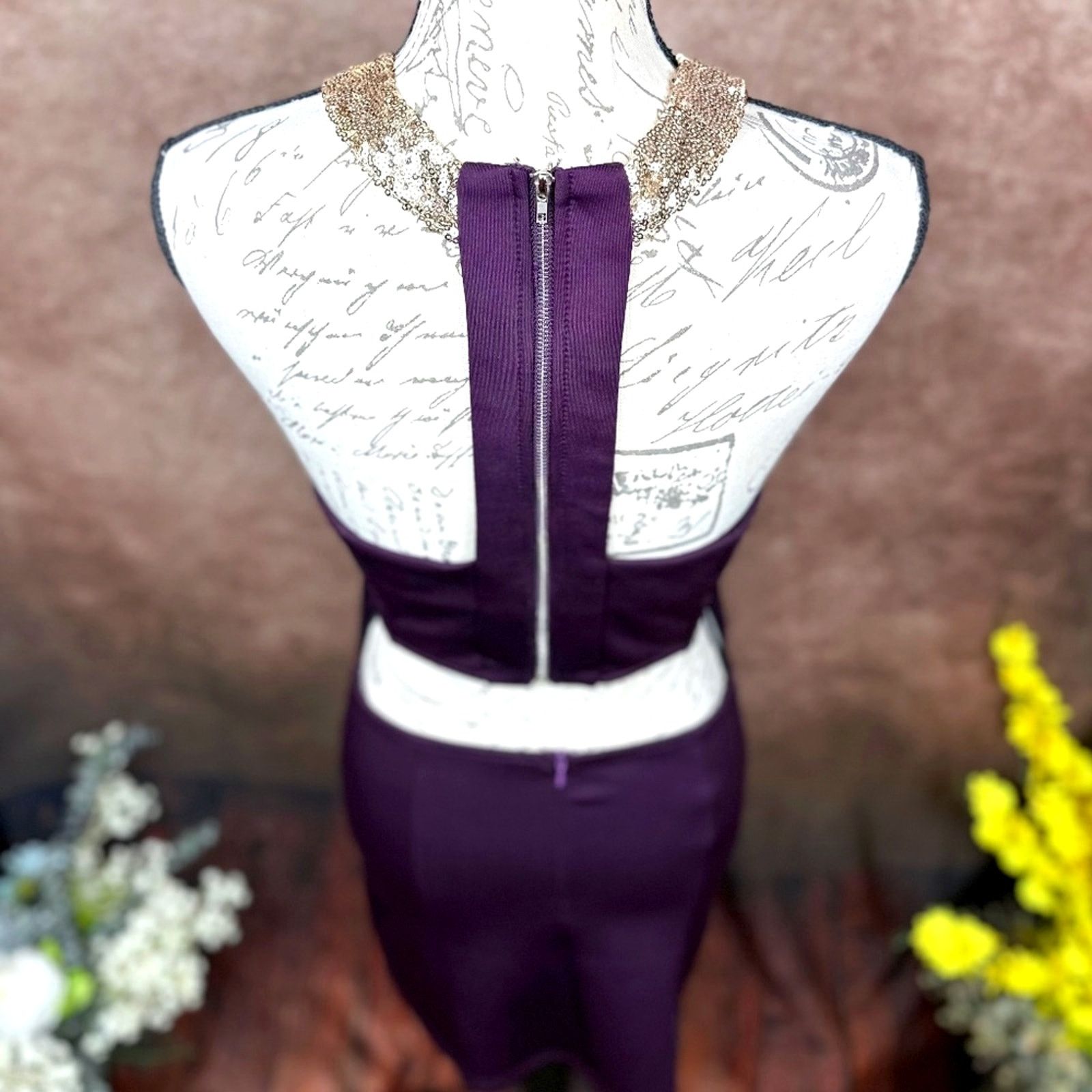 Other Tobi Cut Out Back Mini Cocktail Dress Purple Gold - size M Size M / US 6-8 / IT 42-44 - 13 Thumbnail