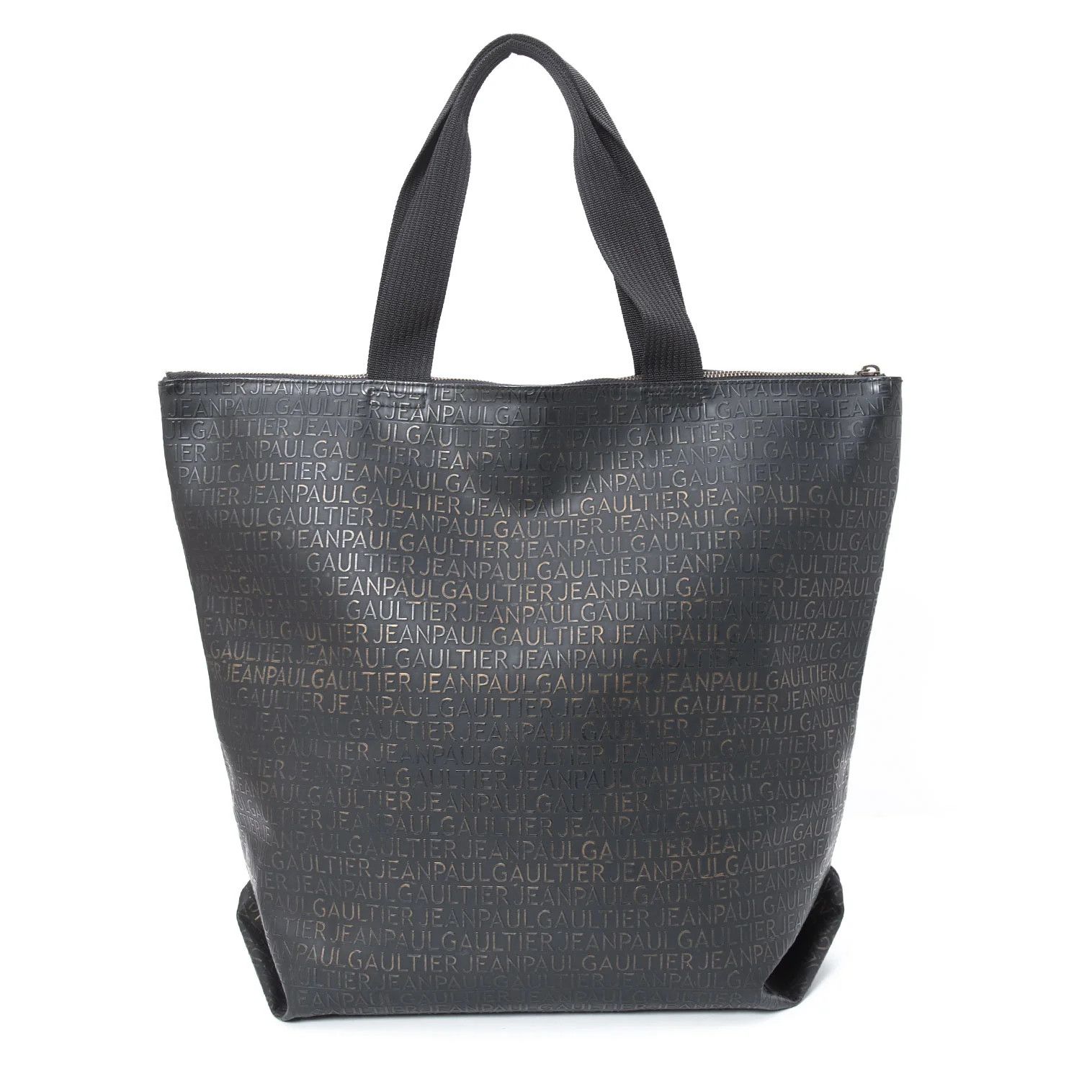 Jean Paul Gaultier Typography Embossed Tote Bag in Black/Bronze Size ONE SIZE - 5 Thumbnail