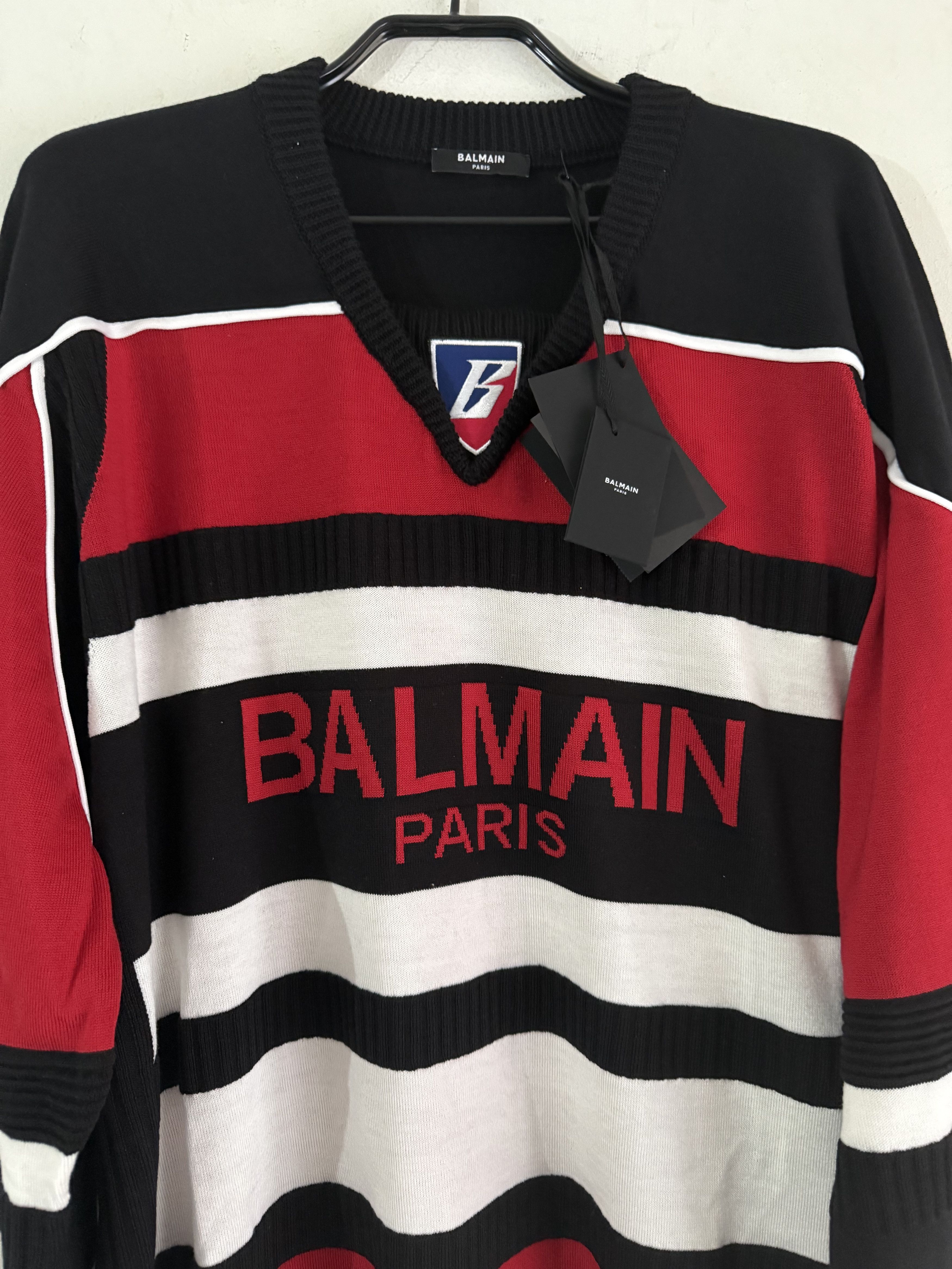 Balmain Balmain Red B-Sporty Sweater Size US L / EU 52-54 / 3 - 4 Thumbnail