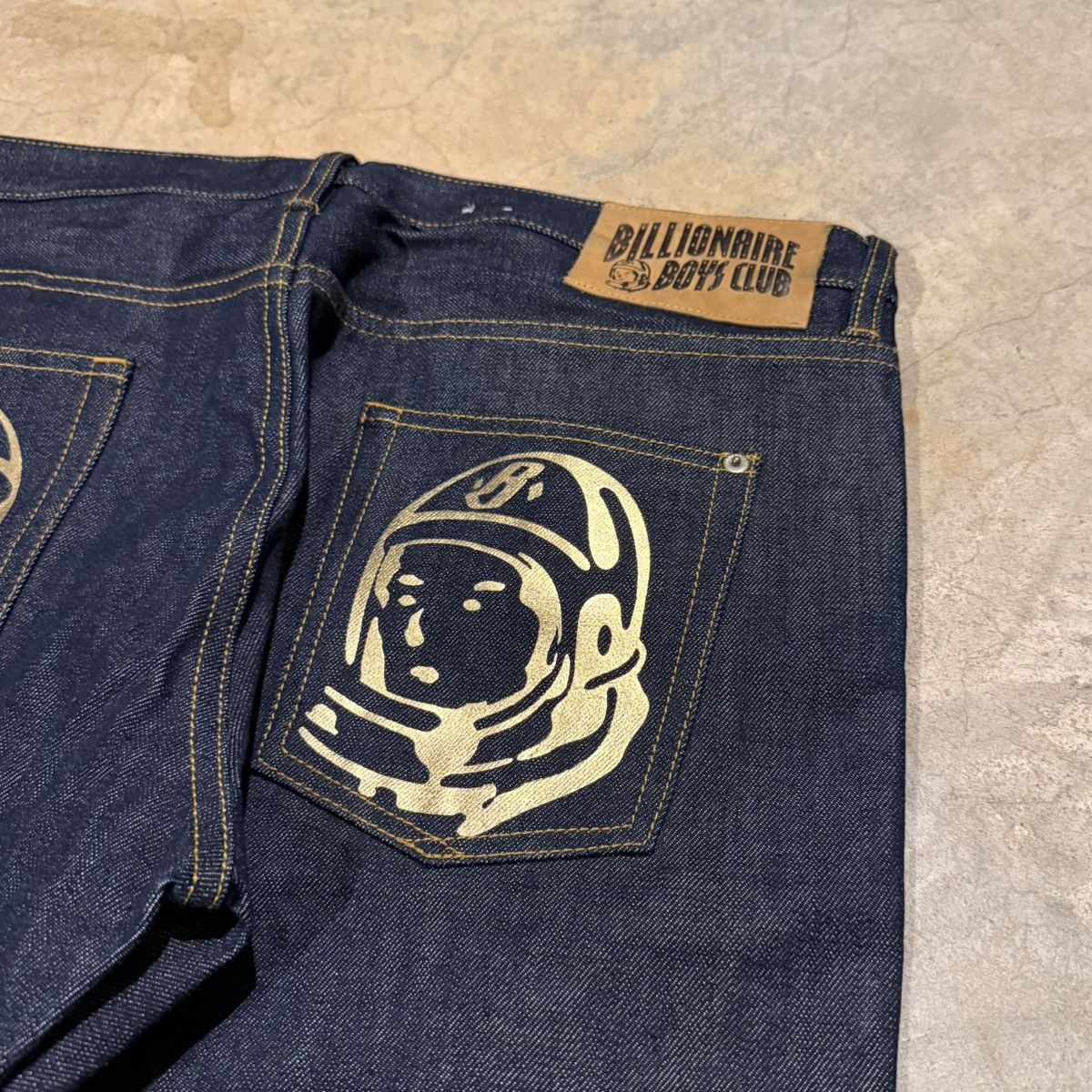 Billionaire Boys Club Billionaire Boys Club Astronaut Head Logo Raw Denim Y2K Nigo Size US 36 / EU 52 - 4 Thumbnail