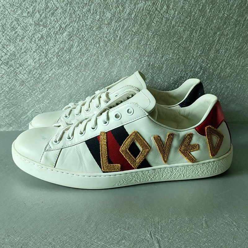Gucci Gucci Ace Loved Embroidered Fashion Sneakers Size US 8 / EU 41 - 1 Thumbnail