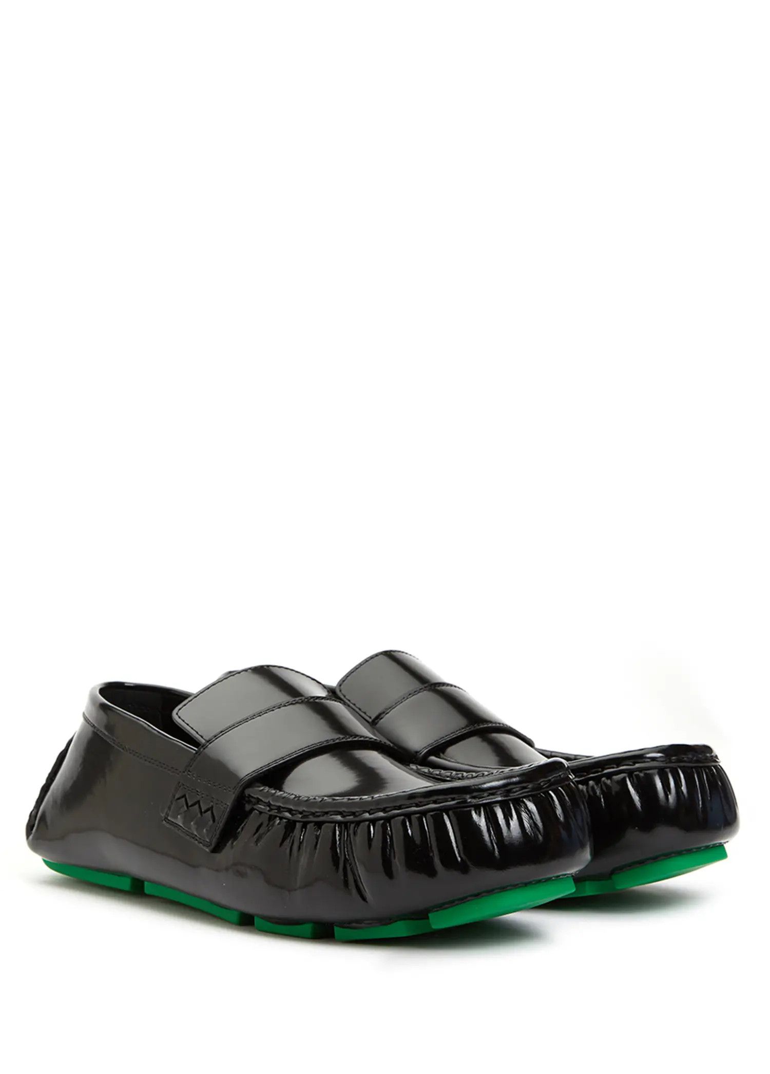 Bottega Veneta o1loc1c0125 741331 Ride Driver Loafers in Black/Green Size US 9 / EU 42 - 2 Thumbnail