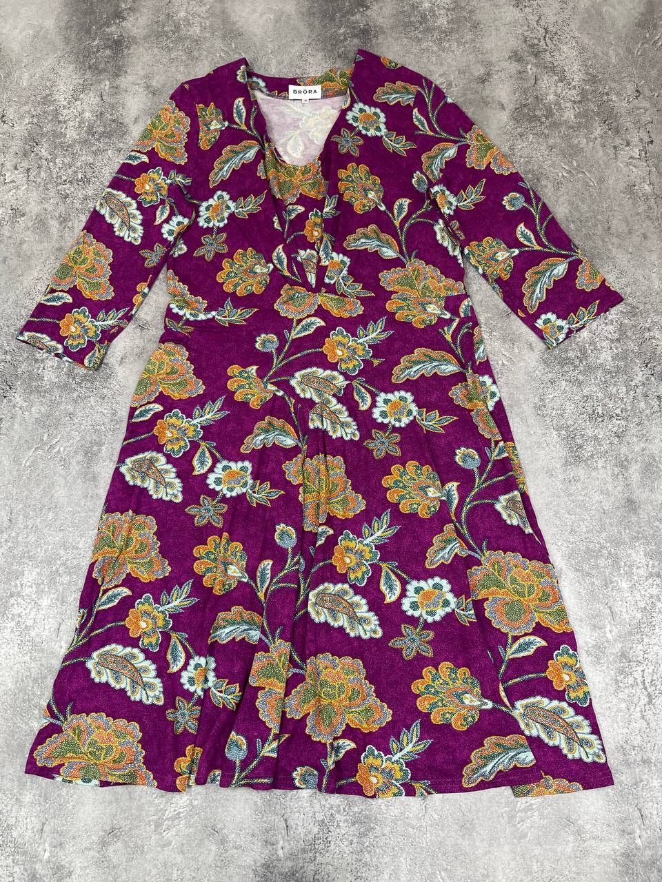 Other Brora Women Floral Dress Purple Multicolor A-Line Size L Size L / US 10 / IT 46 - 1 Thumbnail