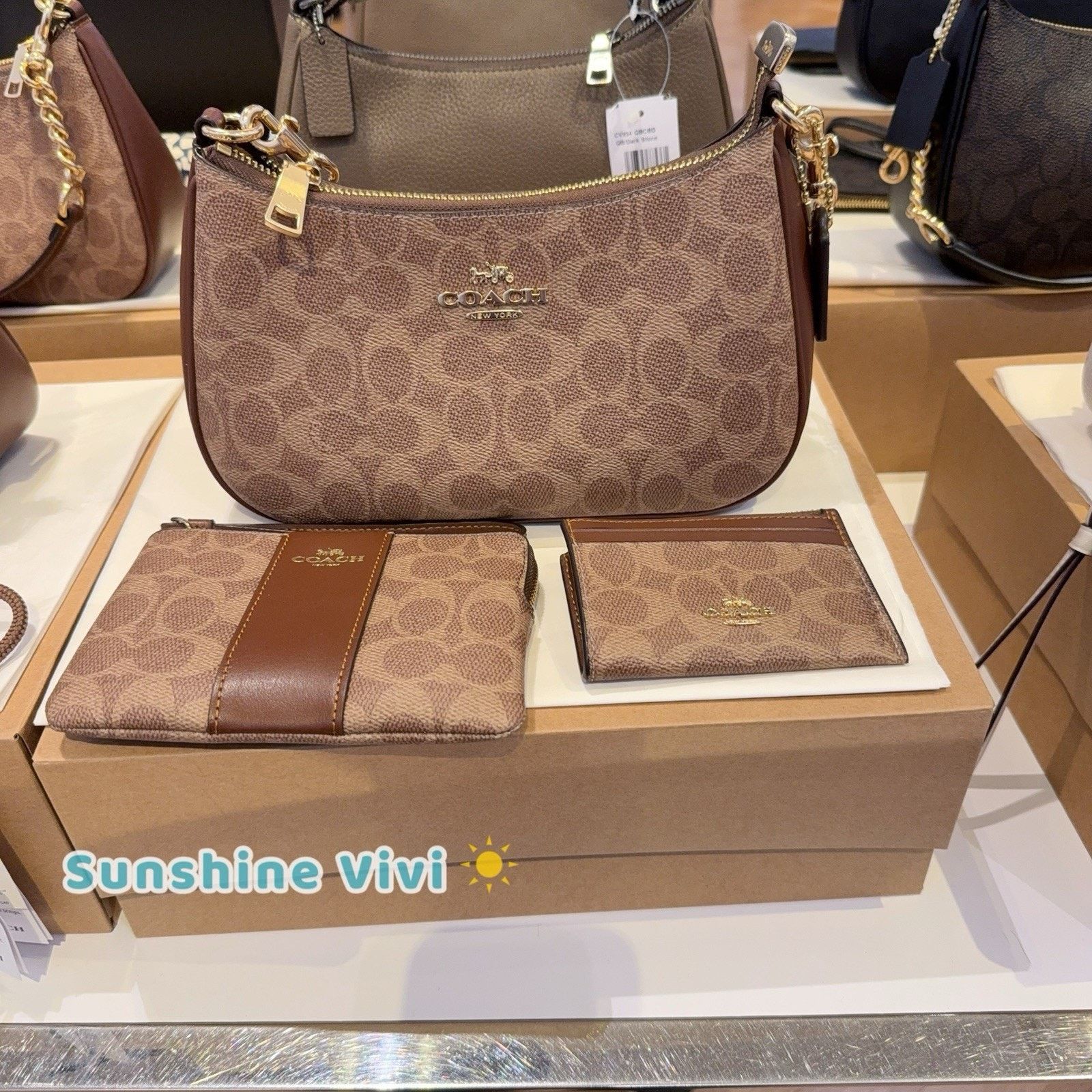 Coach NWT Bundle Coach Teri CV933 & CW854 Wristlet & CW870 ID Case Size ONE SIZE - 1 Thumbnail