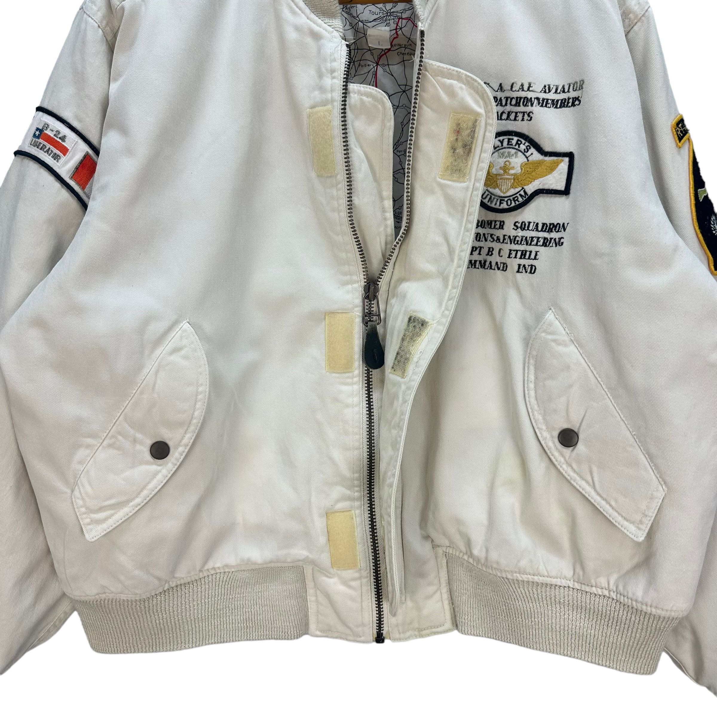 Vintage AVIATOR'S WORLD MAP BOMER SQUADRON BOMBER JACKET #8105-203 Size US L / EU 52-54 / 3 - 9 Thumbnail