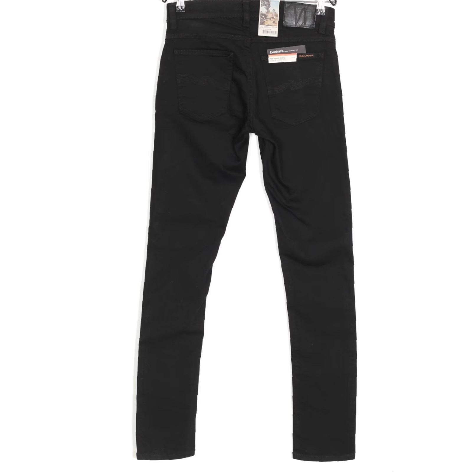 Nudie Jeans NUDIE JEANS Slim Skinny Jeans Men 29/32 Black DZ8025 Tight Terry Everblack 5-Pocket Denim Elastaan Cotton Zip Rise Mid 10-12in W29 L32 Size US 29 - 3 Thumbnail