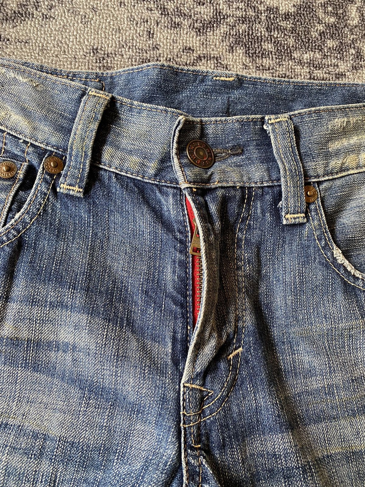 Edwin Y2k Edwin 503 blue trip distressed bootcut jeans Size US 32 / EU 48 - 6 Thumbnail