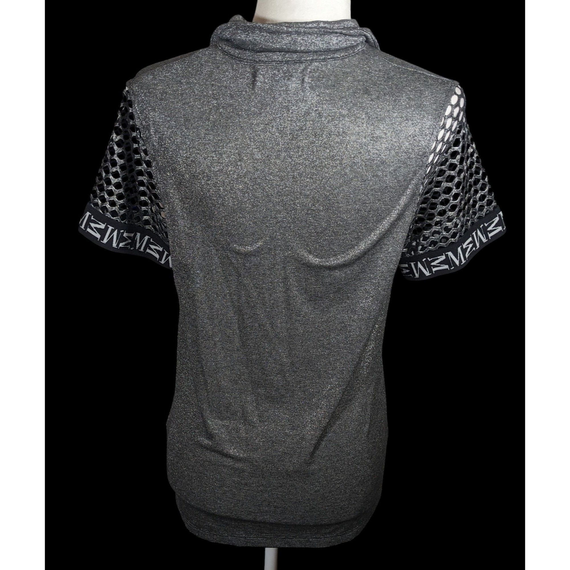 Other Motherputter Metallic Black And Silver Mesh Sleeve Golf Shir Size S / US 4 / IT 40 - 2 Thumbnail