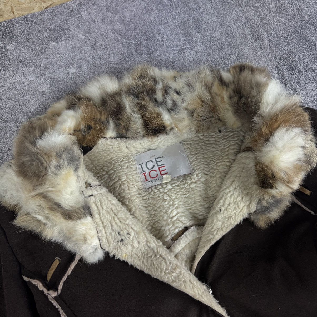 Iceberg Iceberg Vintage 00s Suede Fur Trim Coat / Y2K Aesthetic Size XL / US 12-14 / IT 48-50 - 2 Thumbnail