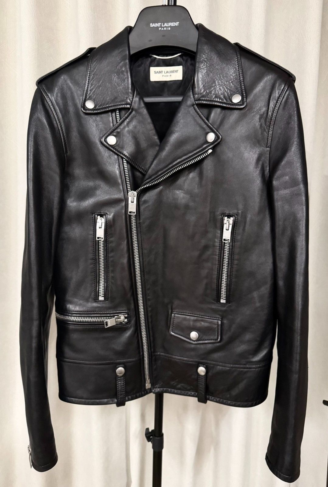 Saint Laurent Paris Saint Laurent SLP 16FW L01 Motorcycle Leather Jacket Slimane Size US M / EU 48-50 / 2 - 1 Thumbnail