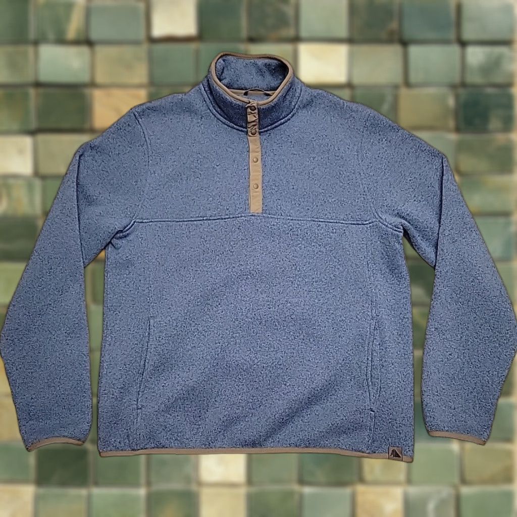 Vintage LL Bean Sweater Mens Large Blue Fleece Casual Knit 1/4 Snap T Pullover Size US L / EU 52-54 / 3 - 1 Thumbnail
