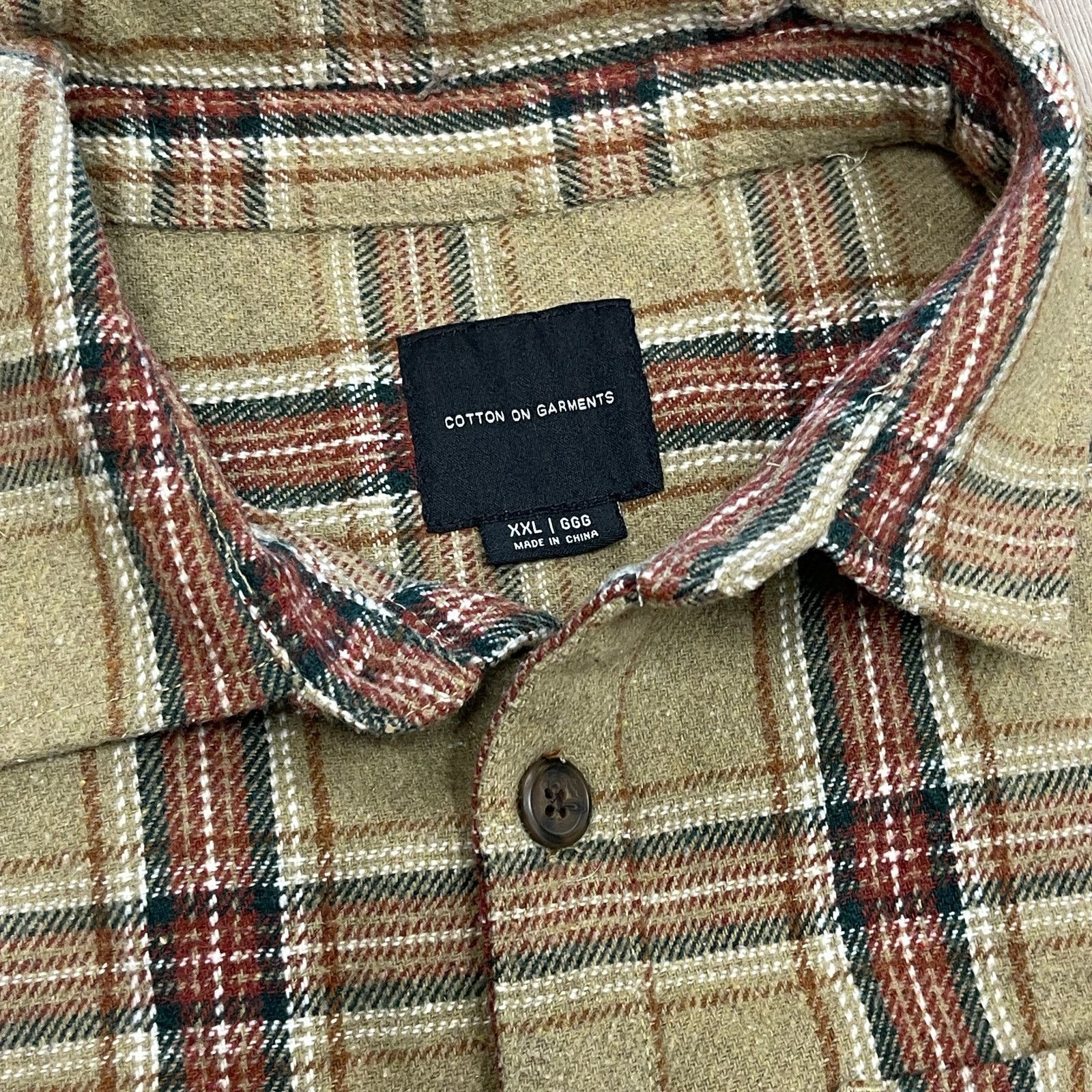 Cotton On Cotton On Garments Brown Tan thick flannel Button Up XXL Size US XXL / EU 58 / 5 - 5 Thumbnail