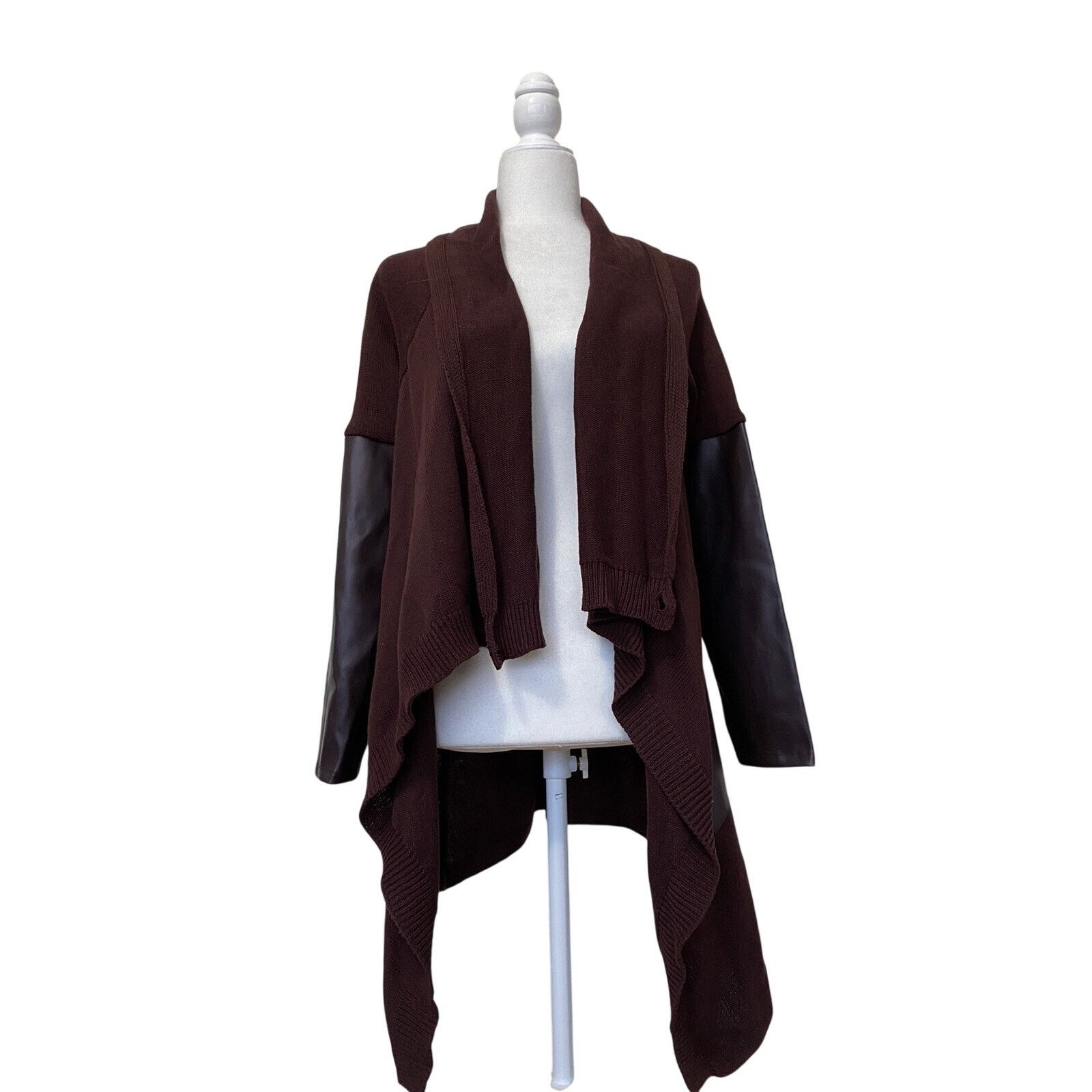 BLANKNYC Blanknyc Cardigan Sweater Women's Small Faux Leather A003054 Size S / US 4 / IT 40 - 3 Thumbnail