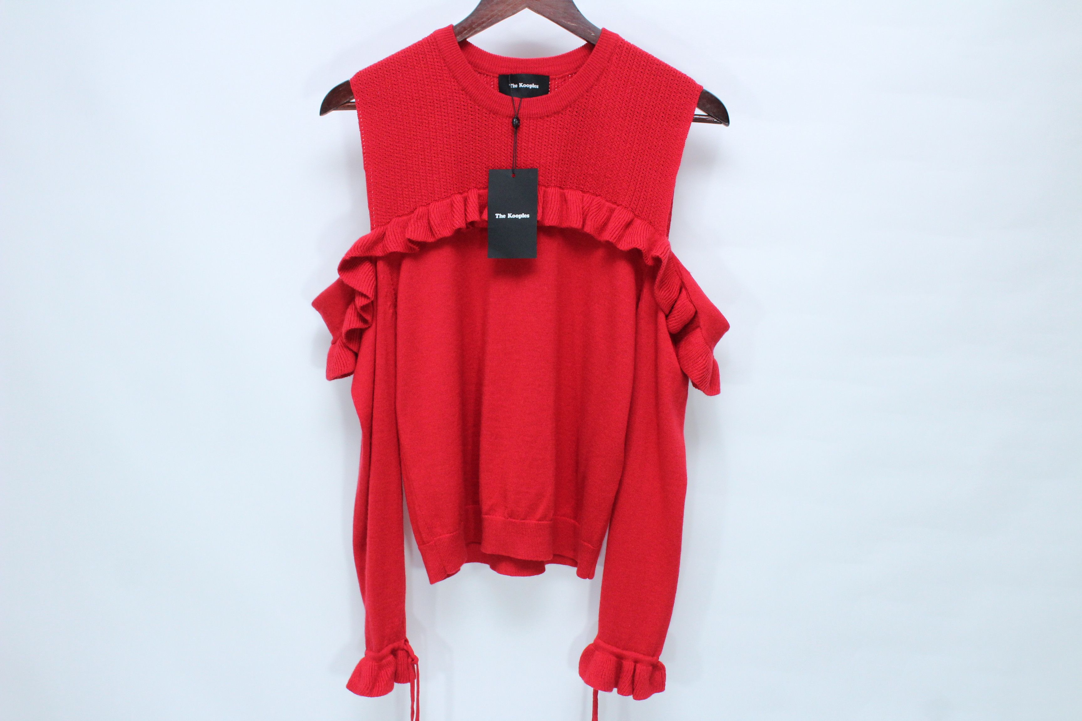 The Kooples The Kooples NWT Red Merino Wool Ruffle Sweater Size M / US 6-8 / IT 42-44 - 2 Thumbnail
