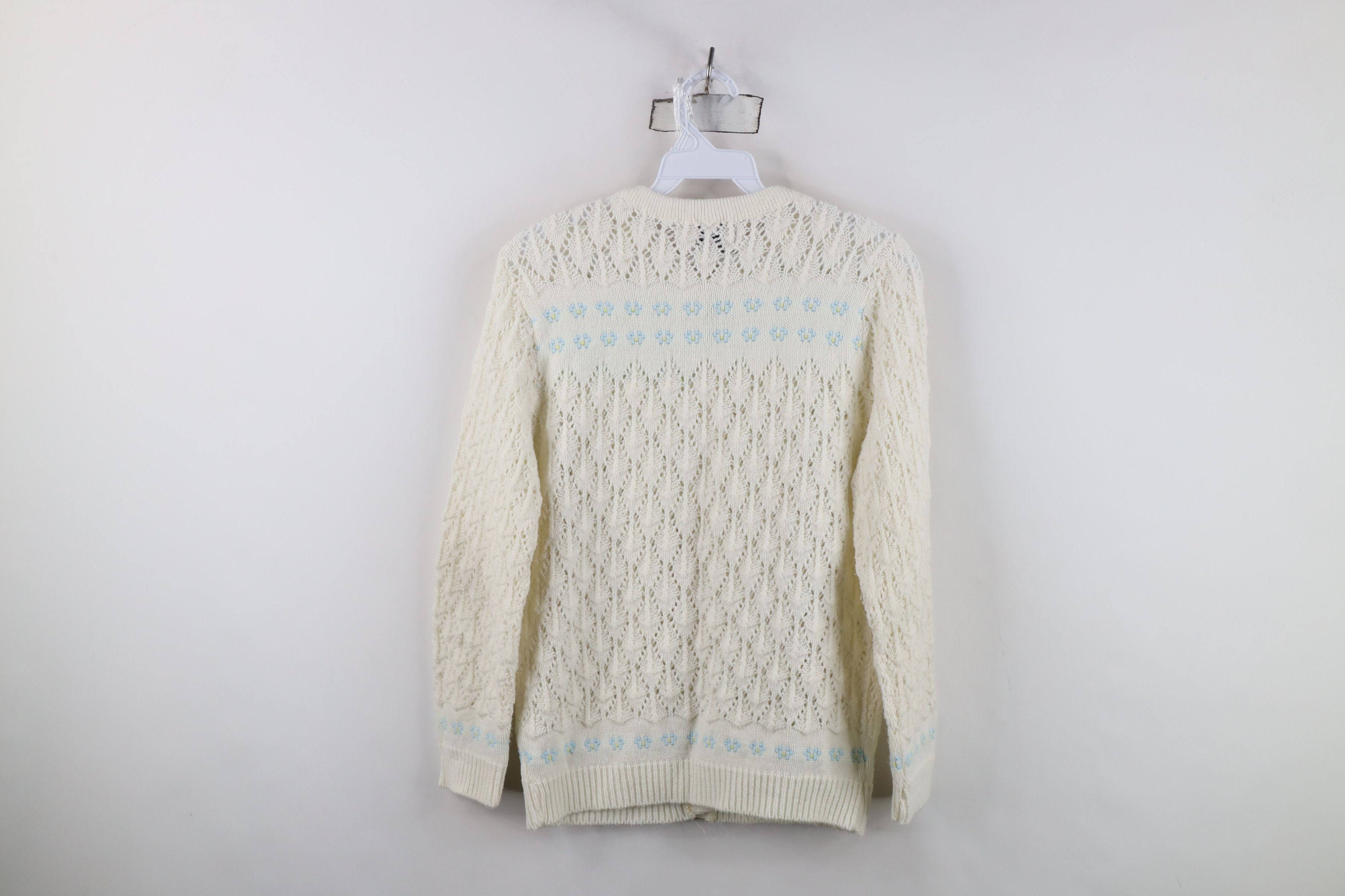 Vintage Vintage 60s 70s Streetwear Crochet Knit Cardigan Sweater Size S / US 4 / IT 40 - 12 Thumbnail