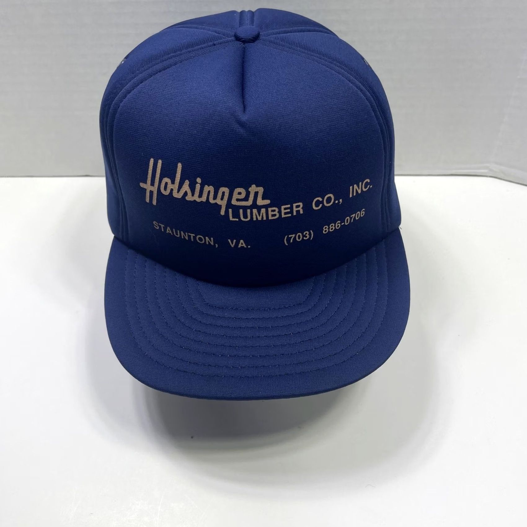 Vintage VINTAGE Holsinger Lumber Hat Cap Snap Back Blue Advertising Trucker Mens 80s Size ONE SIZE - 3 Thumbnail