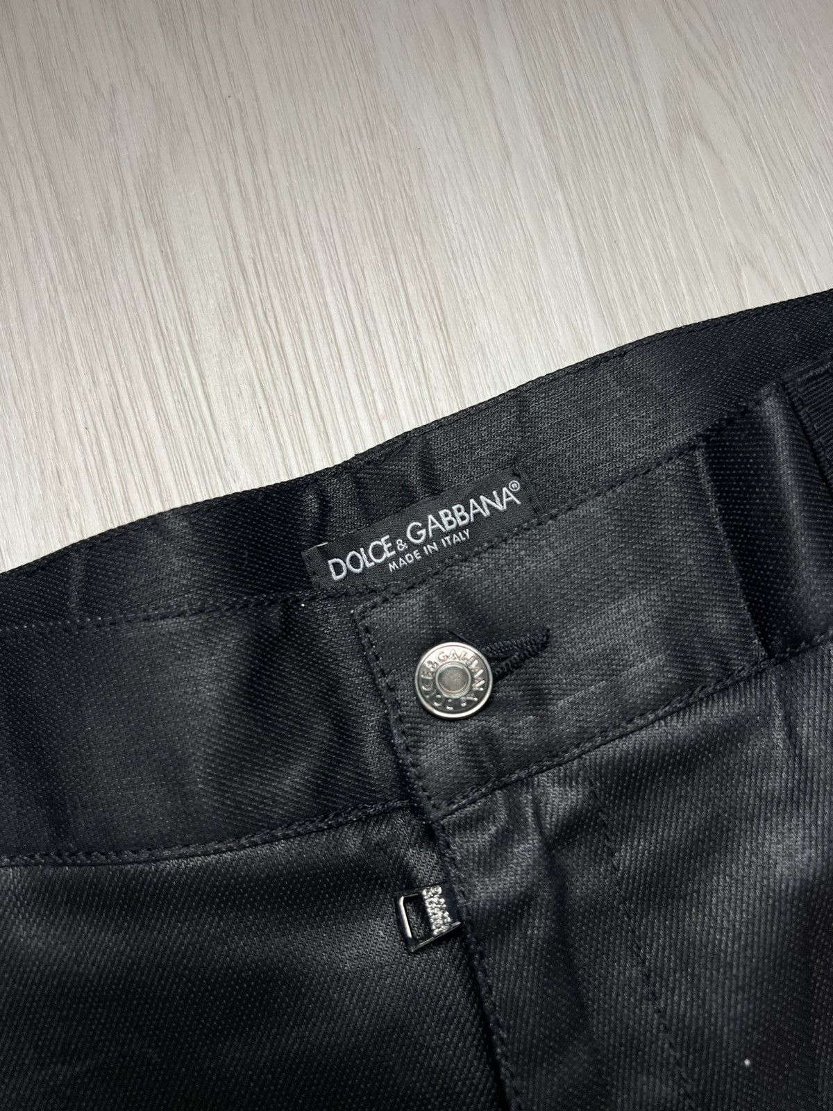 Dolce & Gabbana Dolce Gabbana Waxed Black Coated Denim Size US 35 - 6 Thumbnail