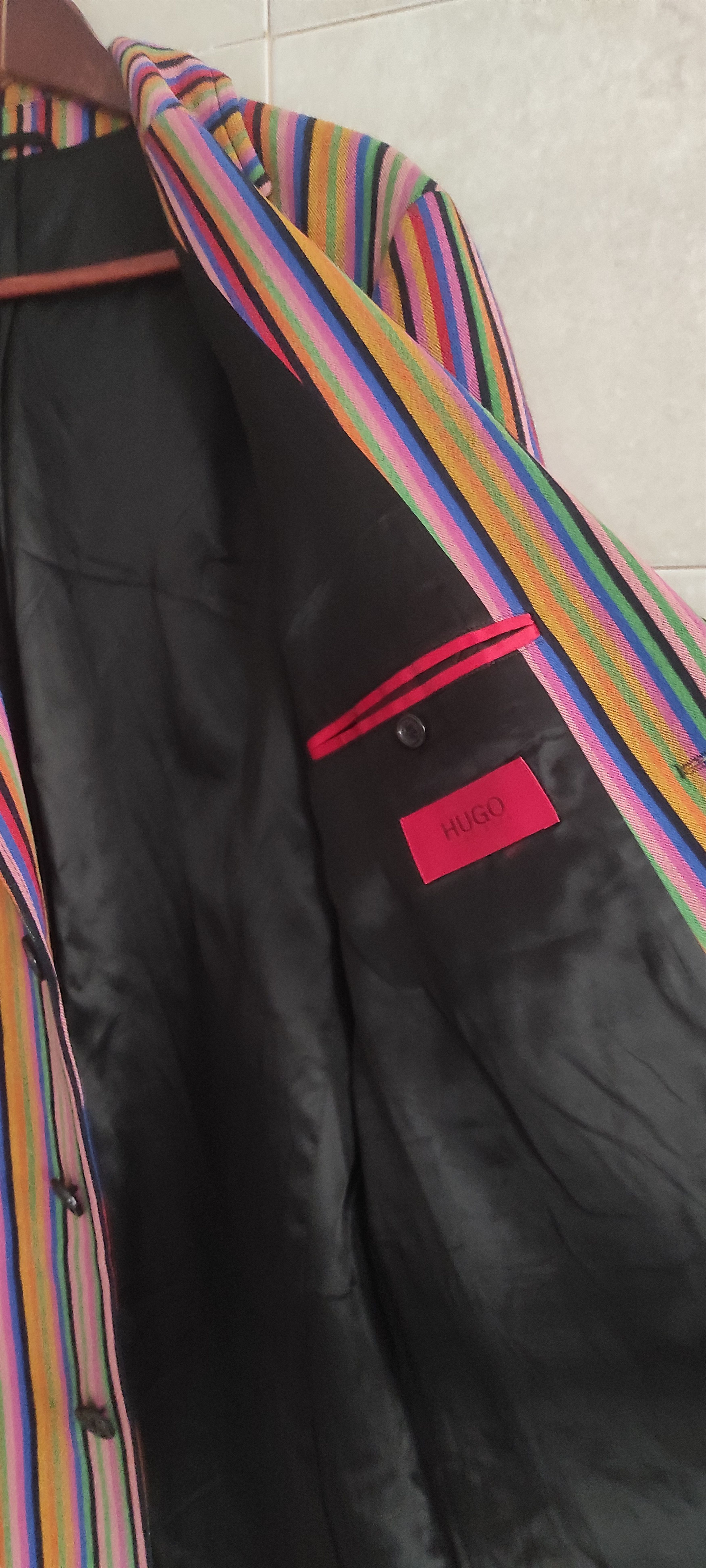 Hugo × Hugo Boss Hugo Boss Women Coat Fitted Velvet Multicolor Stripe Italian Size L / US 10 / IT 46 - 12 Thumbnail