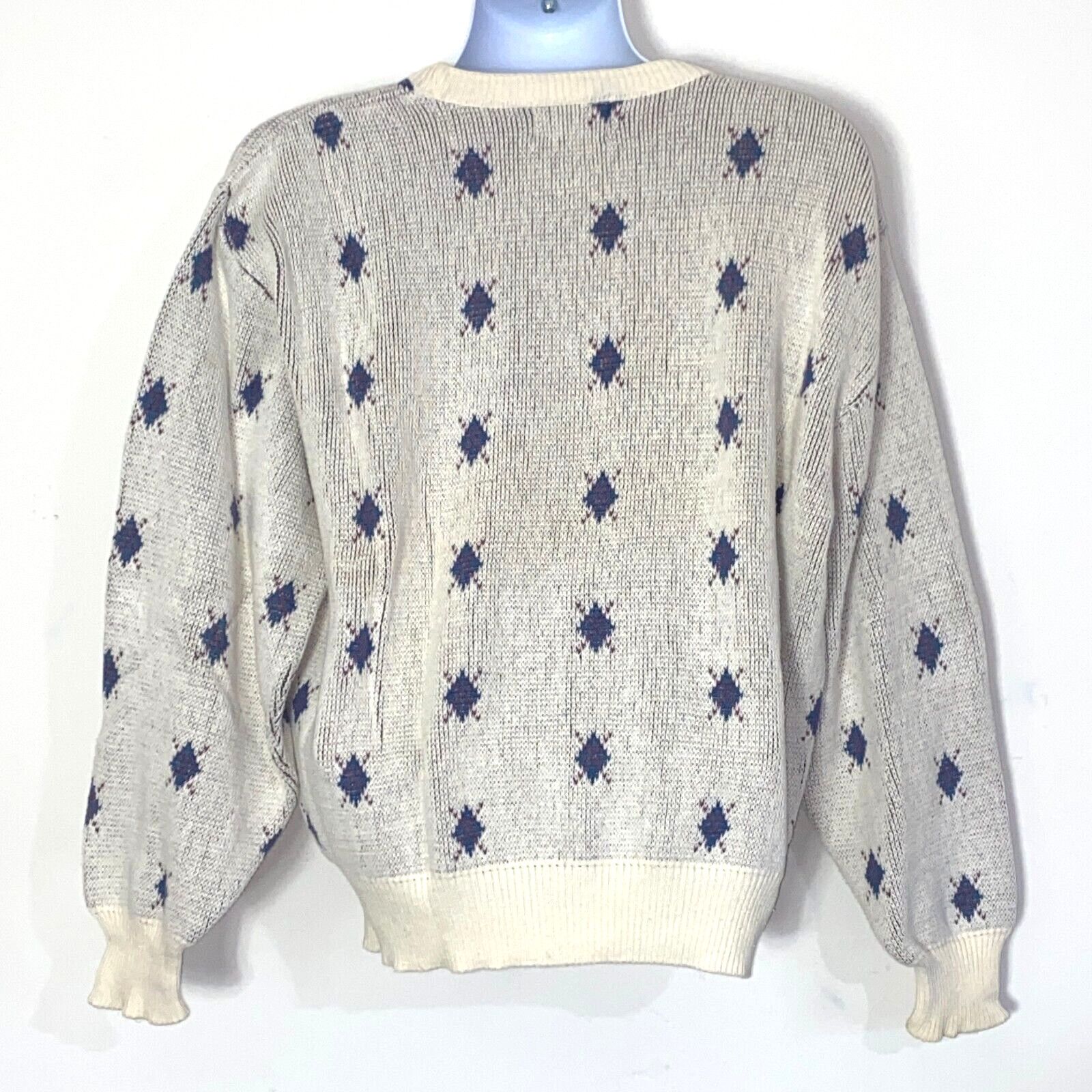 Other Isle Of Cotton Sweater Mens Large Argyle Golf Print 90s Size US L / EU 52-54 / 3 - 2 Thumbnail