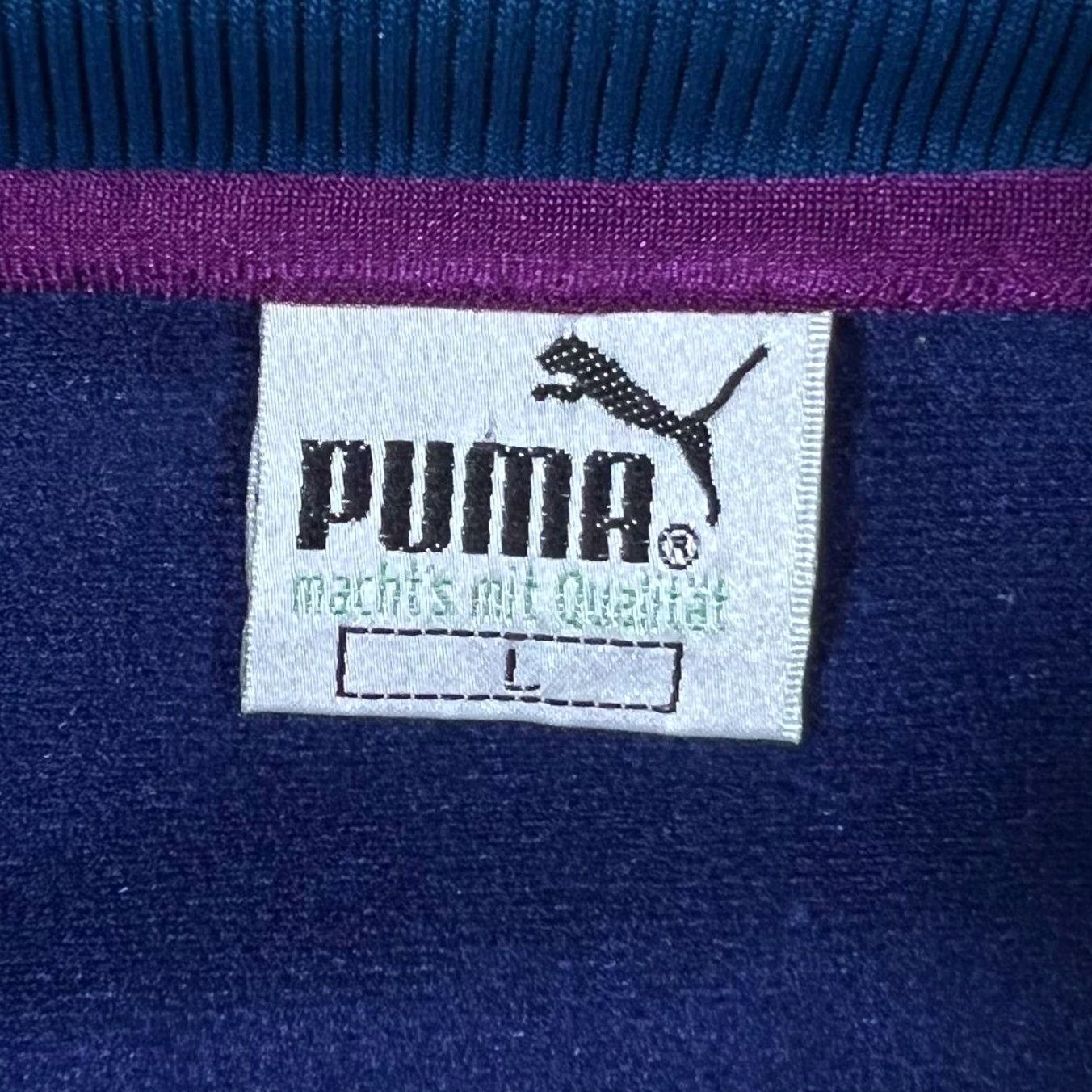 Puma VINTAGE PUMA Embroidered Mini Logo Colour Block Navy Blue Tracksuit Jacket Size US 33 - 5 Thumbnail