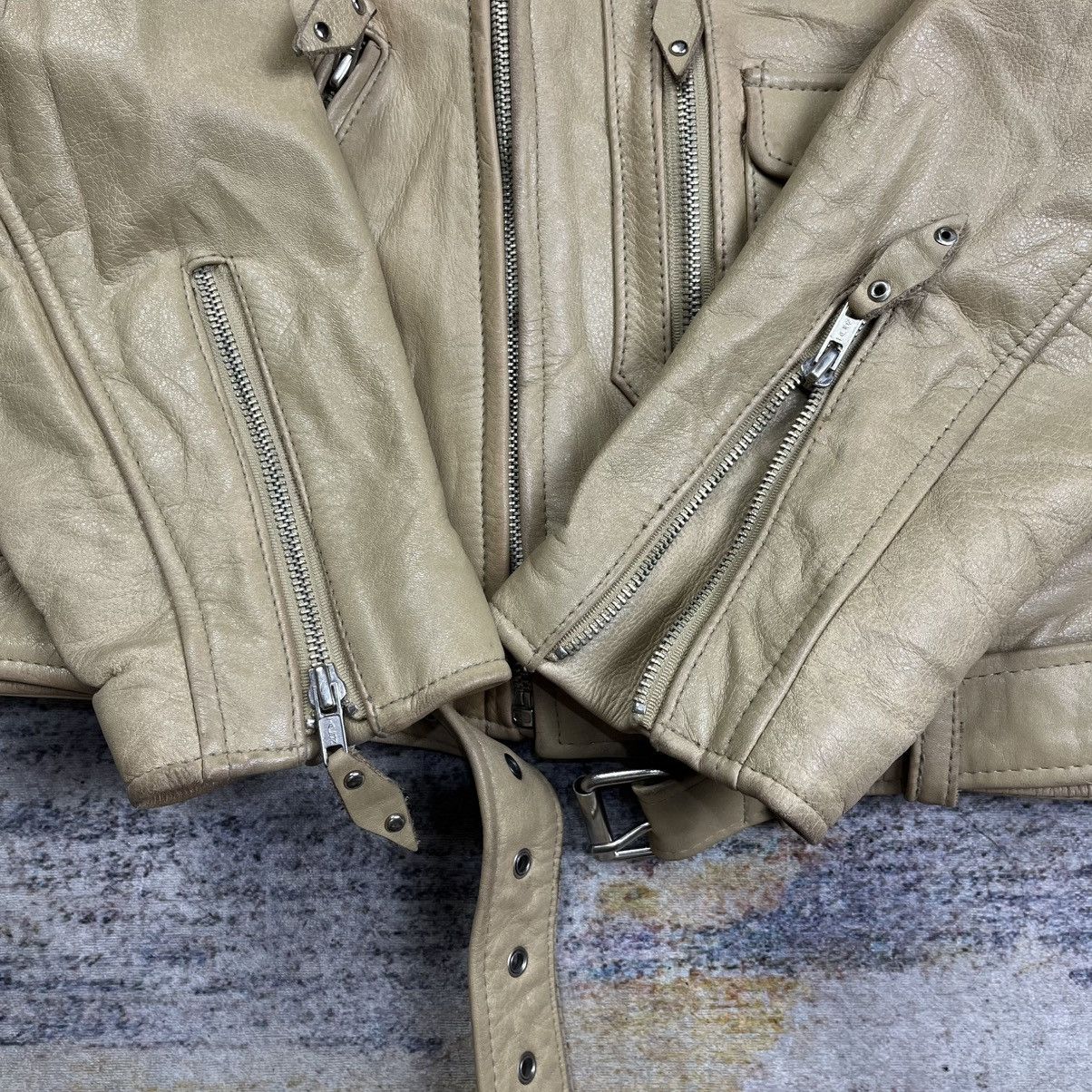 Vintage Dog Fight D-Pocket Leather Jacket in Beige, Men's — image 6 of 6