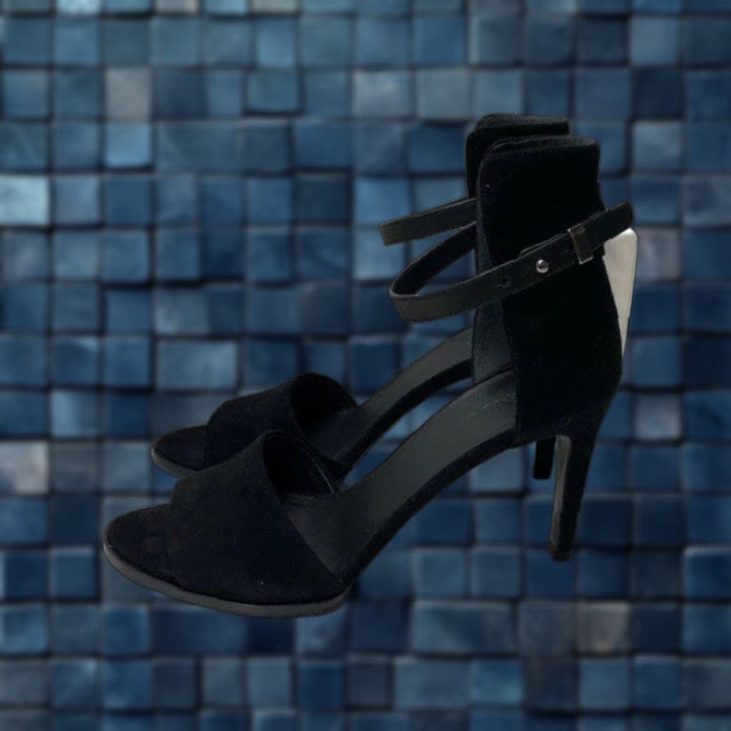 Vince Vince Heels Women Strappy Open Toe Open Toe Buckle Adjustable Strap Suede Leather Lining Black 36 EU 6 US 3.5 UK -- Size US 6 / IT 36 - 1 Thumbnail