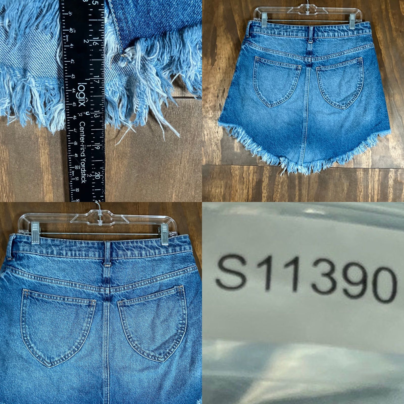 Vintage We The Free Skirt Womens Denim Fringe Frayed Cut Off Mini 100% Cotton Blue 8 Short Denim Skirt Fringe Pockets Womens Size 30" / US 8 / IT 44 - 8 Thumbnail
