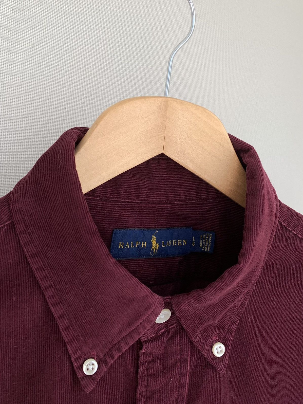 Ralph Lauren Ralph Lauren Corduroy LS Burgundy Button Shirt Size L Size US L / EU 52-54 / 3 - 4 Thumbnail