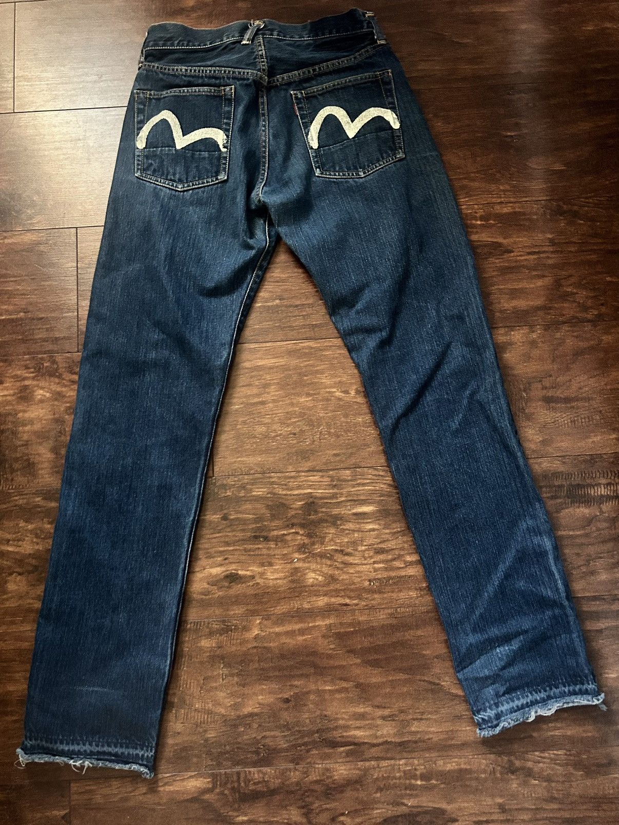 image of Evisu Slim Denim Jeans in Blue, Men's (Size 31)