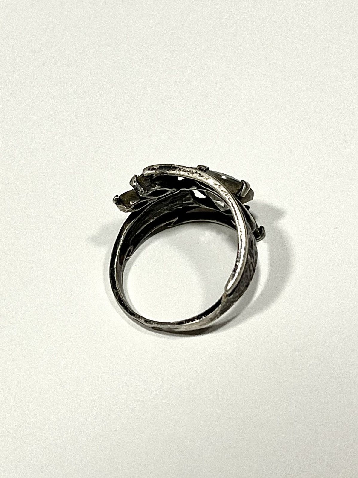 Vintage ★0% TAX★ Y2K 7US 925 STERLING SILVER FIANIT RING CHROME Size ONE SIZE - 5 Thumbnail