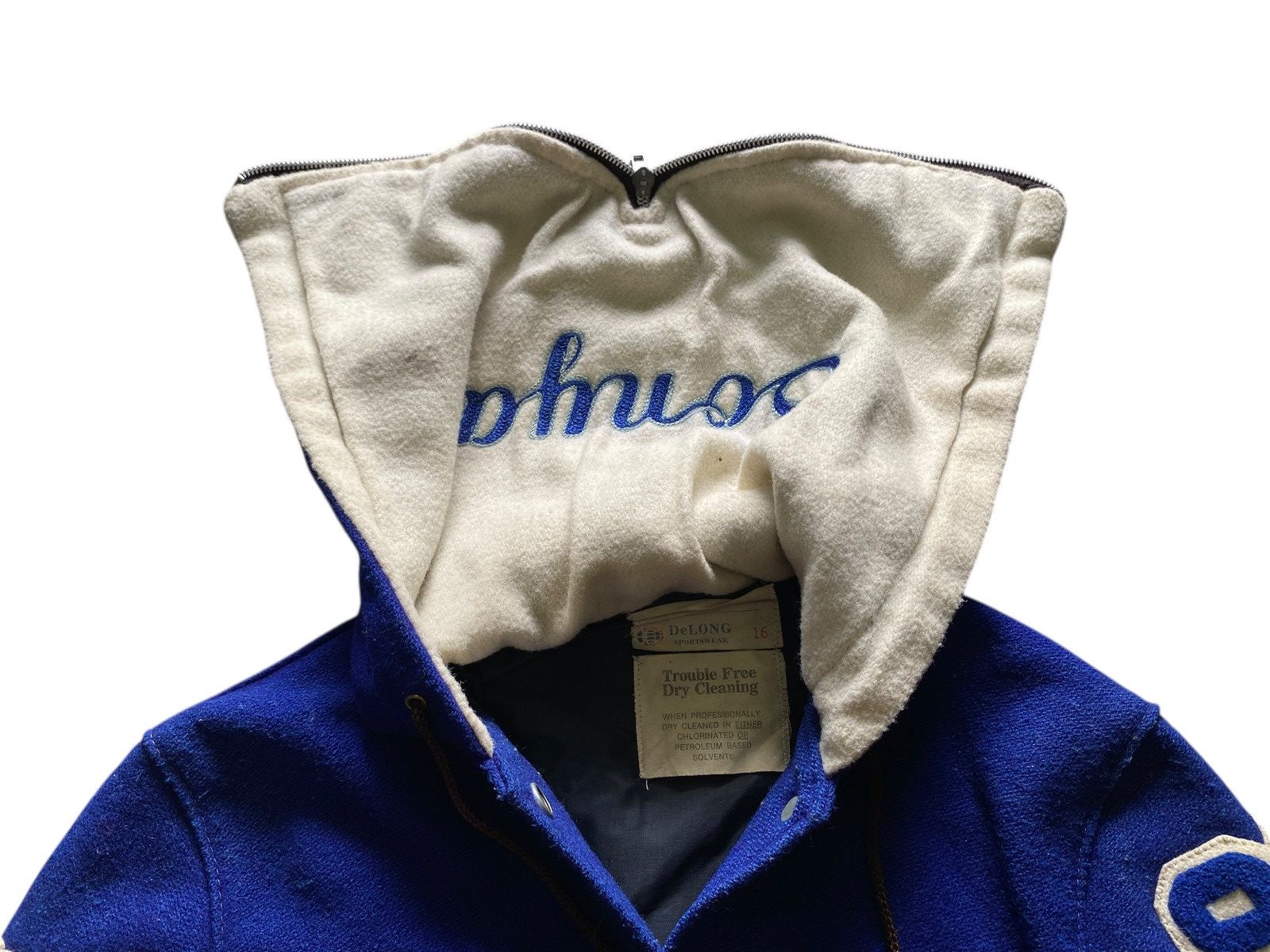 Delong Vtg 70s Delong Wool Varsity Blue Jacket Size US S / EU 44-46 / 1 - 6 Thumbnail