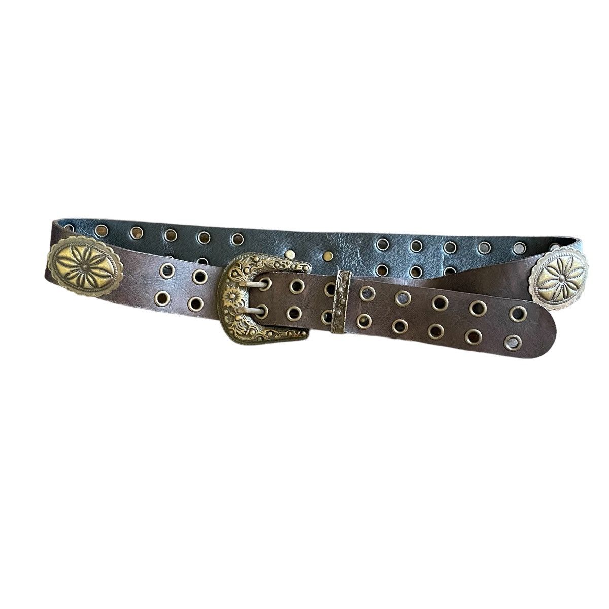 Beauty Beast × Hysteric Glamour Vintage Western leather Belt Bronze Sterling Studded Rivet Size ONE SIZE - 7 Thumbnail
