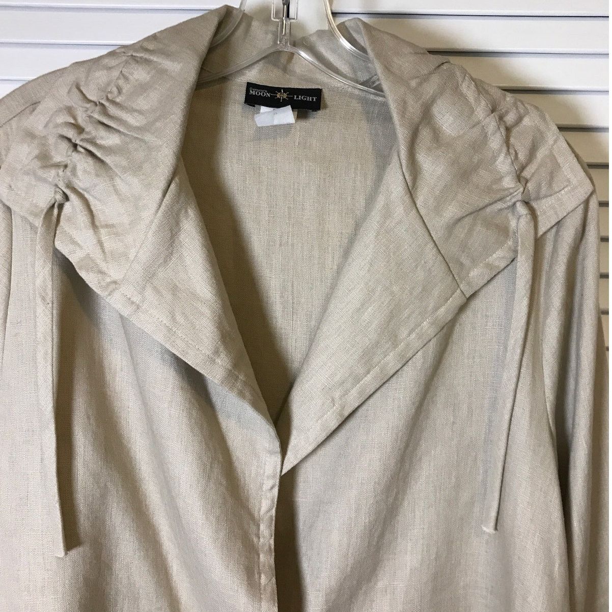Other Connie’s Moon Light Tan V-Neck Long-Sleeve Linen Jacket M Size M / US 6-8 / IT 42-44 - 5 Thumbnail