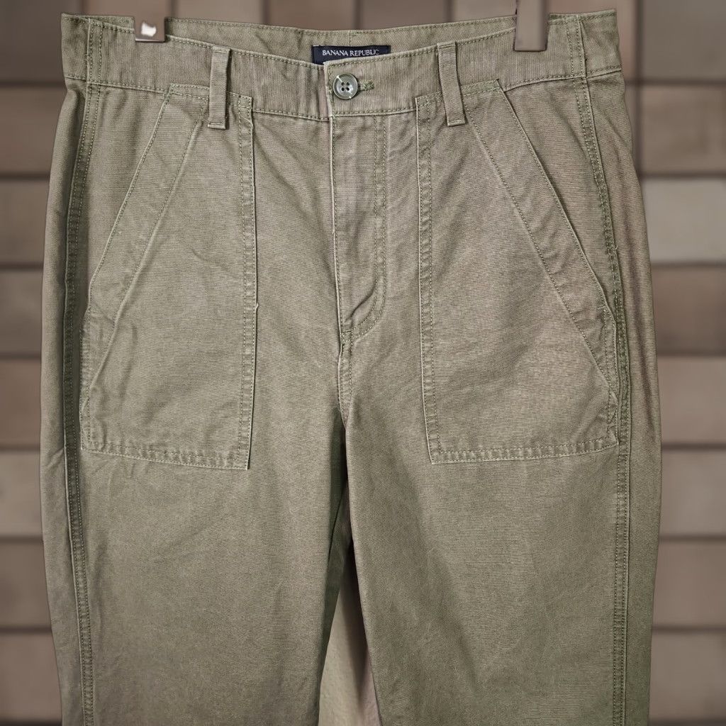 Banana Republic VINTAGE Banana Republic Womens Olive High Rise Utility Canvas Chino Pants-Size 4 Size 27" / US 4 / IT 40 - 1 Thumbnail