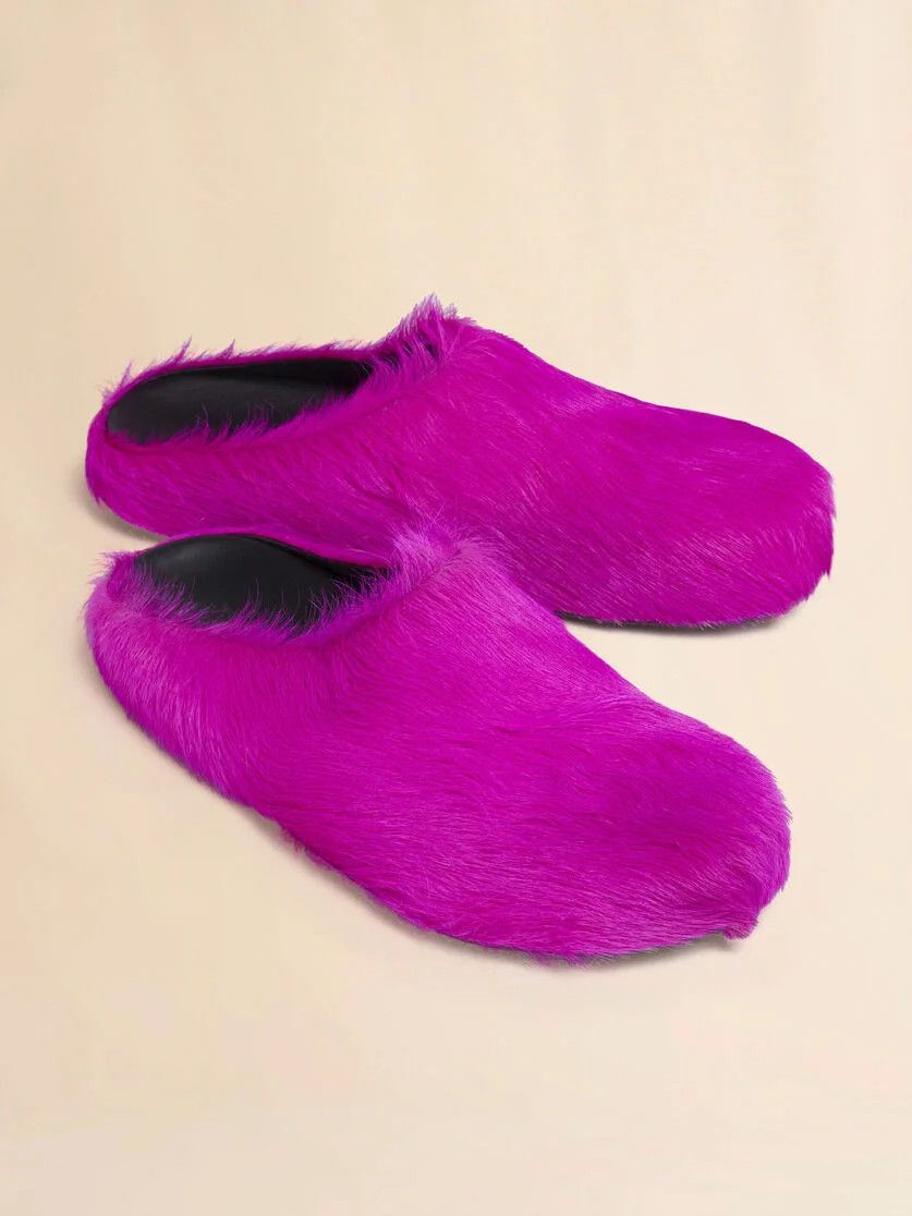 Marni o1f1d3z1225 Long Haircalfskin Fussbett Sabot Mules in Pink Size US 10 / EU 43 - 5 Thumbnail