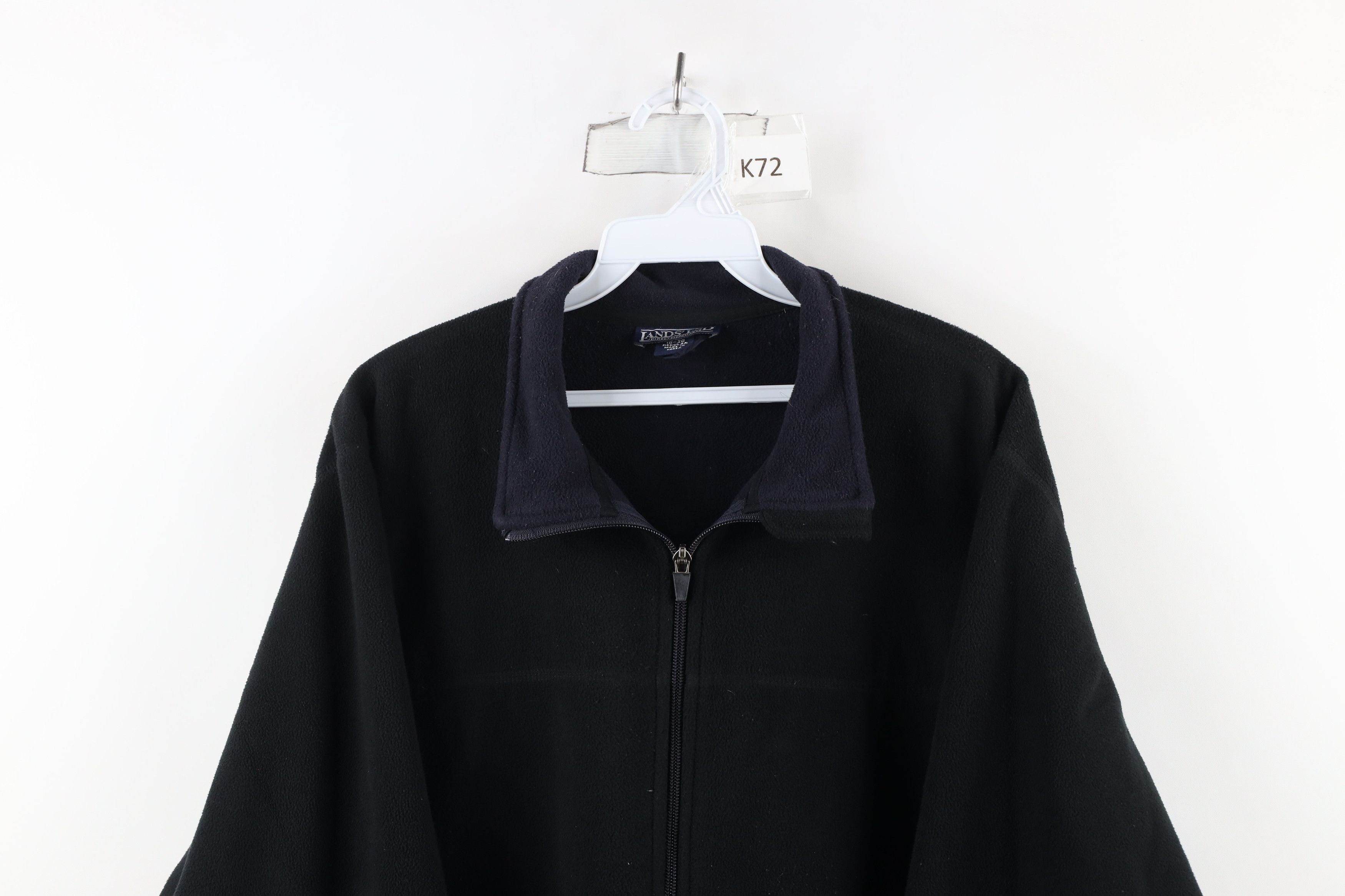 Lands' End × Vintage Vintage 90s Lands End Fleece Full Zip Jacket Black Size XL / US 12-14 / IT 48-50 - 2 Thumbnail