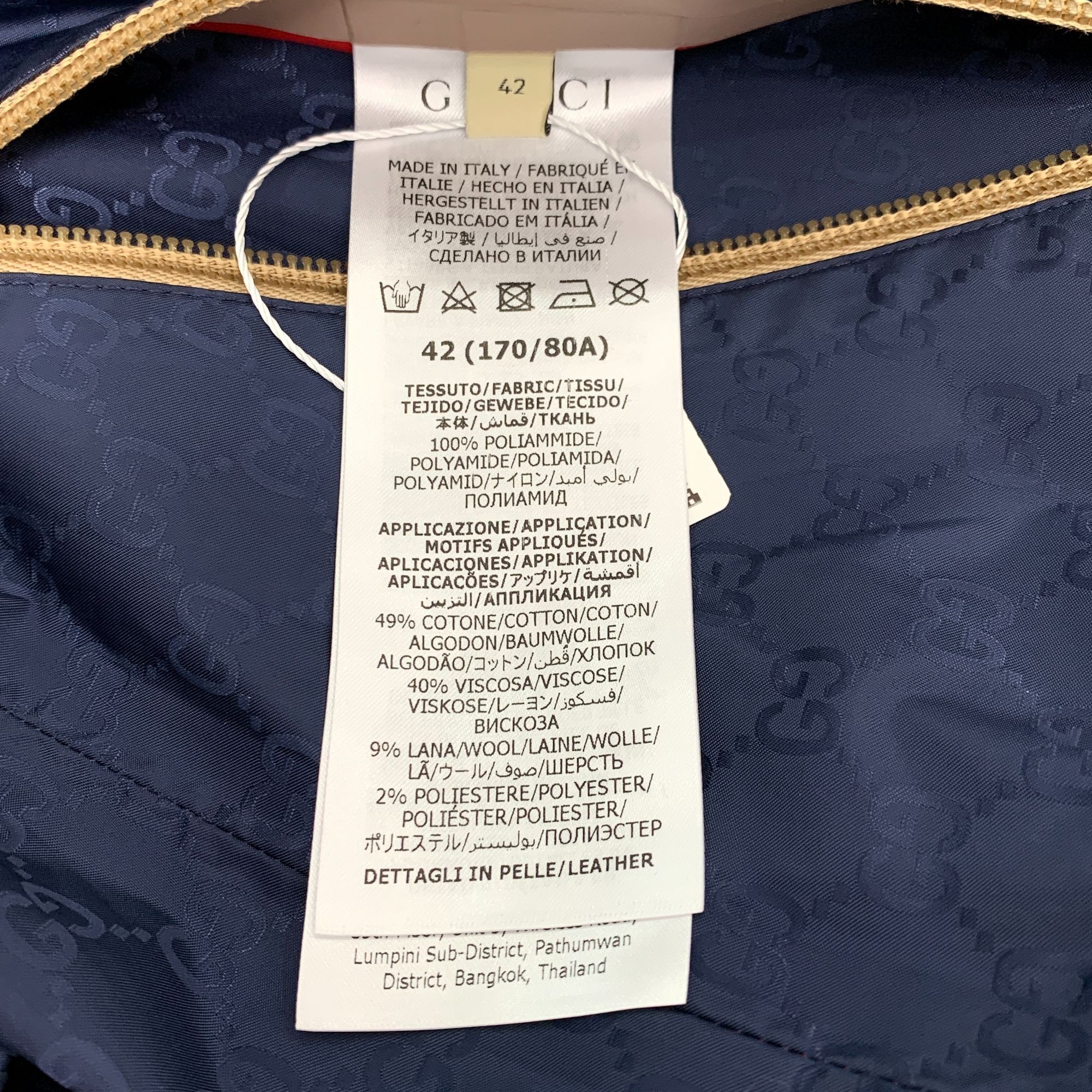 Gucci Gucci Navy Blue Logo Printed Hooded Zipper Jacket Size 42 XX Size US XXS / EU 40 - 3 Thumbnail