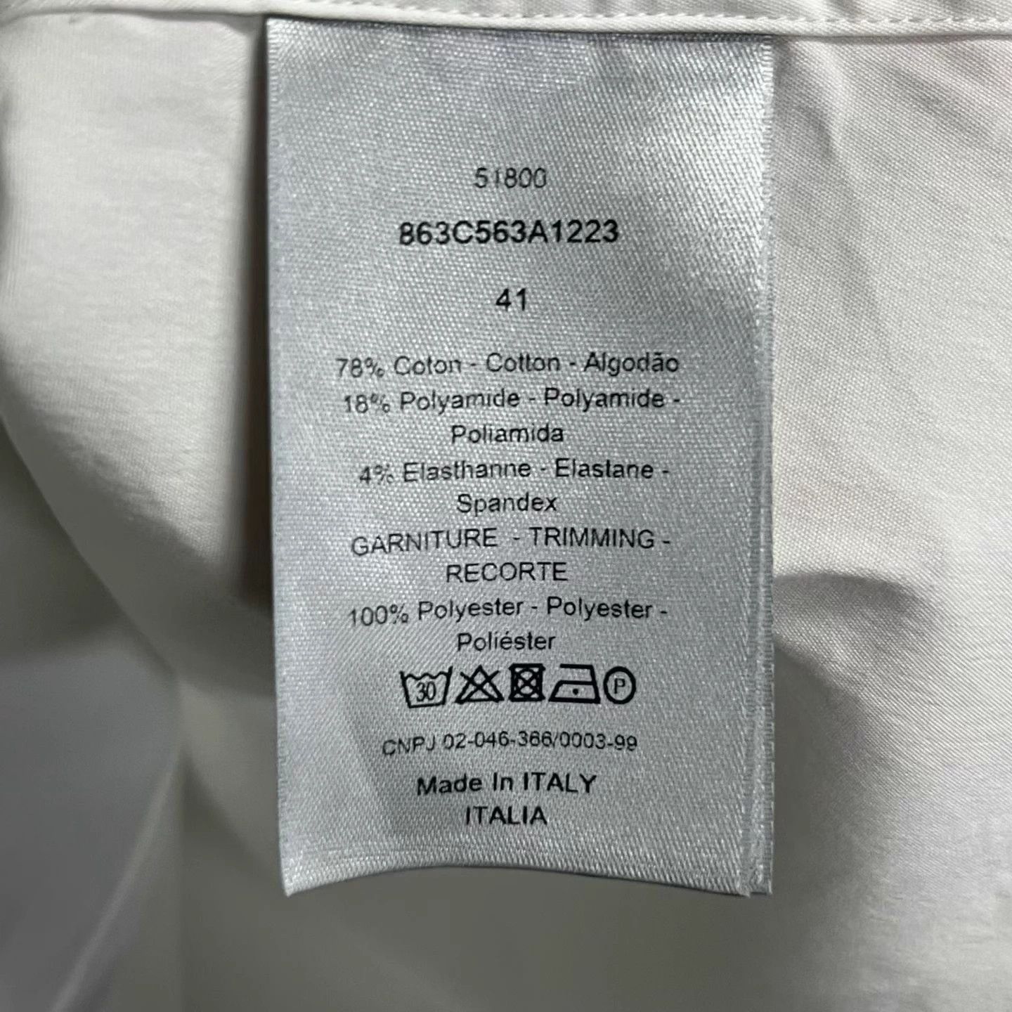 Dior Dior White Solid Lapel Casual Long Sleeve Shirt 41 Size US XS / EU 42 / 0 - 3 Thumbnail
