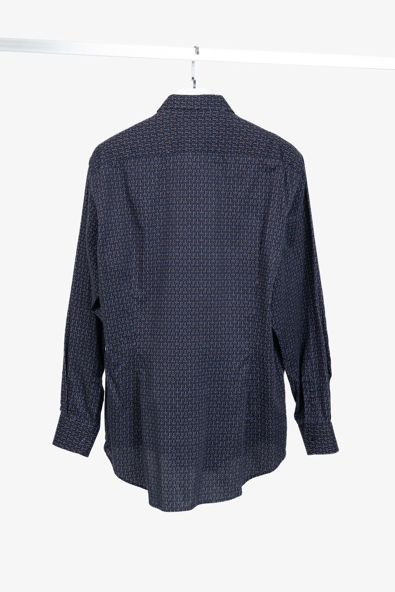 Etro Etro Navy Micro-Dot Cotton Buttoned Shirt Size US XL / EU 56 / 4 - 2 Thumbnail