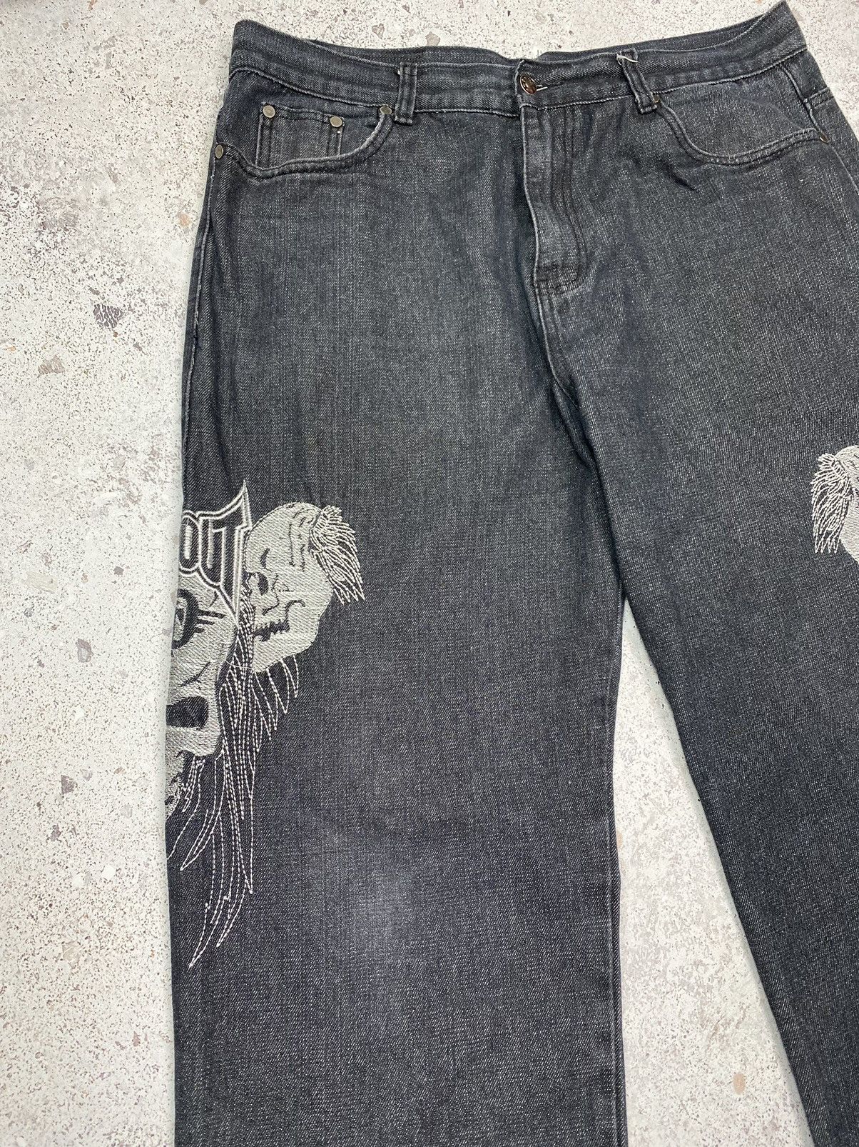 Vintage Vintage Tapout Rap Jeans Big Logo y2k Pants Baggy Skull Men Size US 38 / EU 54 - 8 Thumbnail