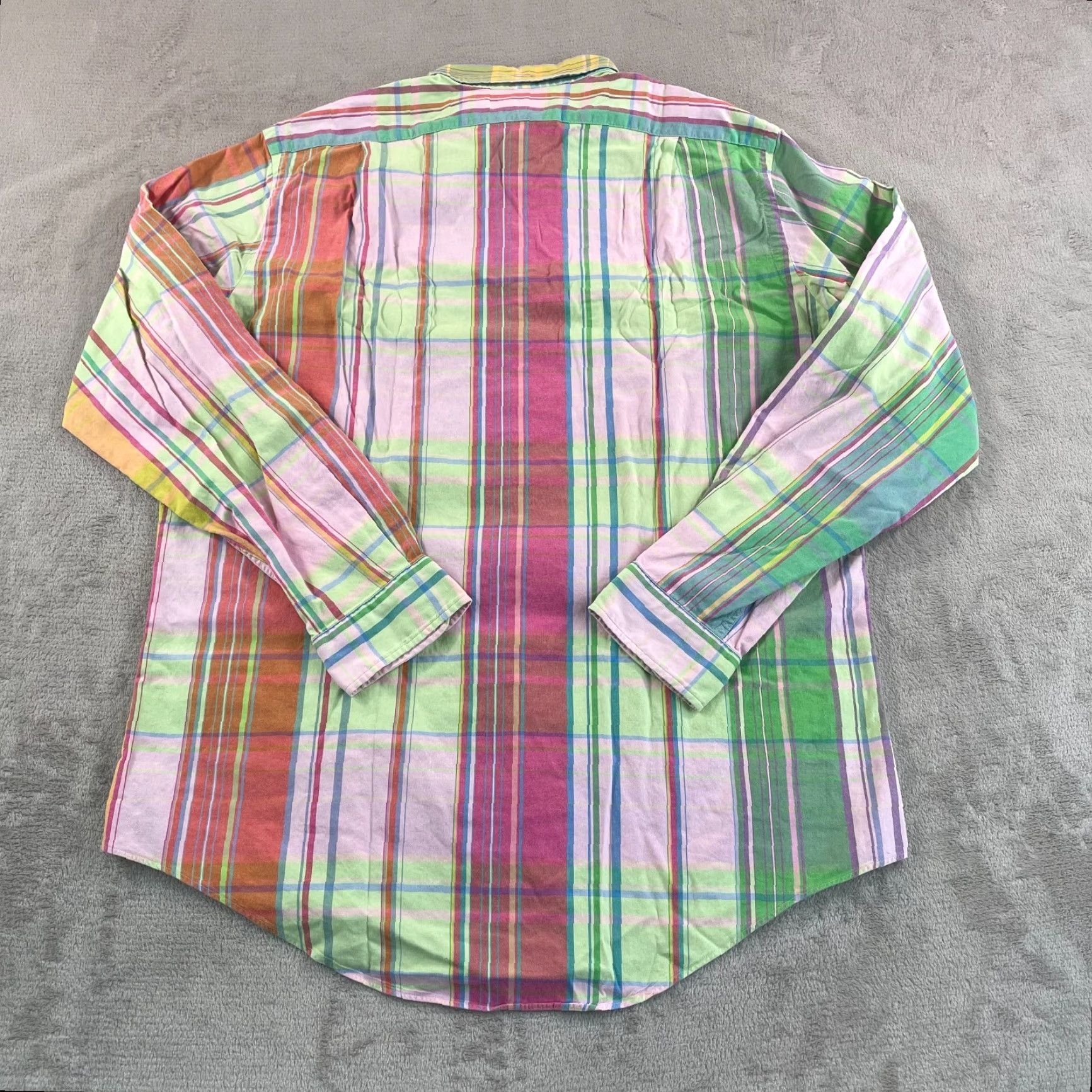 Polo Ralph Lauren VINTAGE Polo Ralph Lauren Madras Shirt Men XL Multi Tartan Plaid Military Trim Shirt Size US XL / EU 56 / 4 - 4 Thumbnail