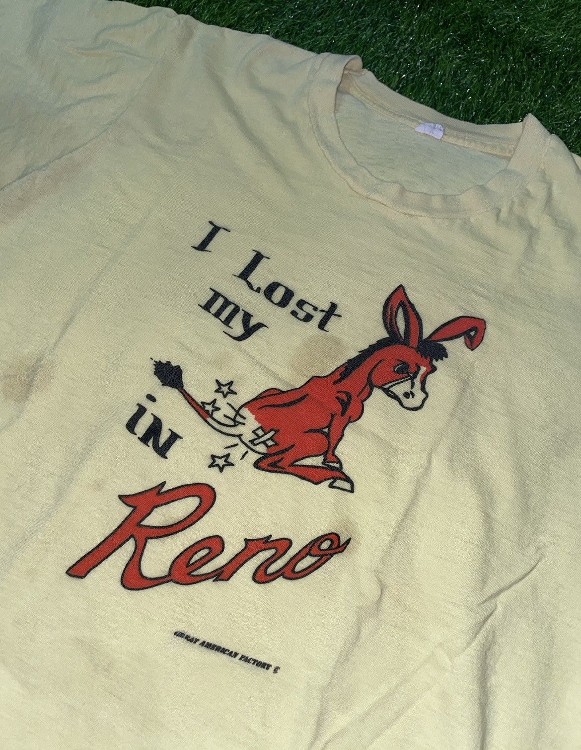Vintage Vintage 1970s I Lost My Ass In Reno Tee Shirt Size XL Size US XL / EU 56 / 4 - 2 Thumbnail