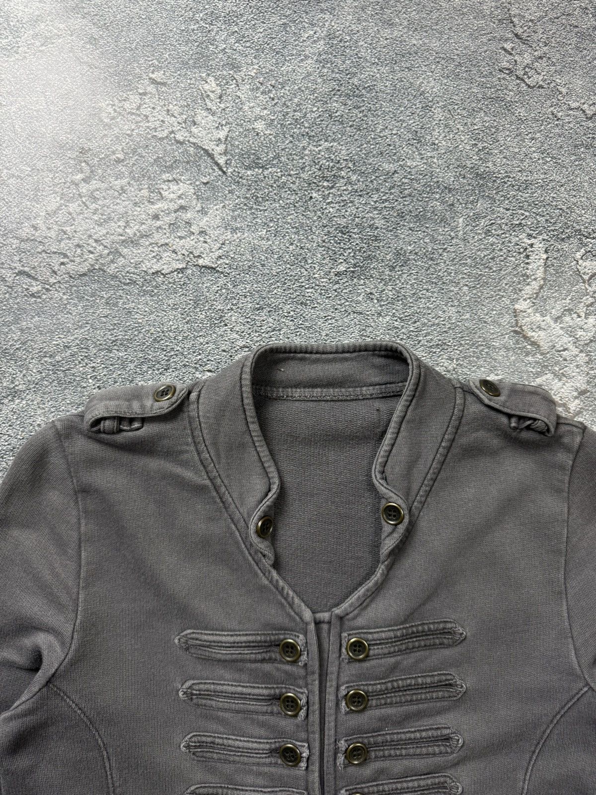 If Six Was Nine VNTG Napoleon Button Cropped Washed Officer Jacket Lgb Size S / US 4 / IT 40 - 8 Thumbnail
