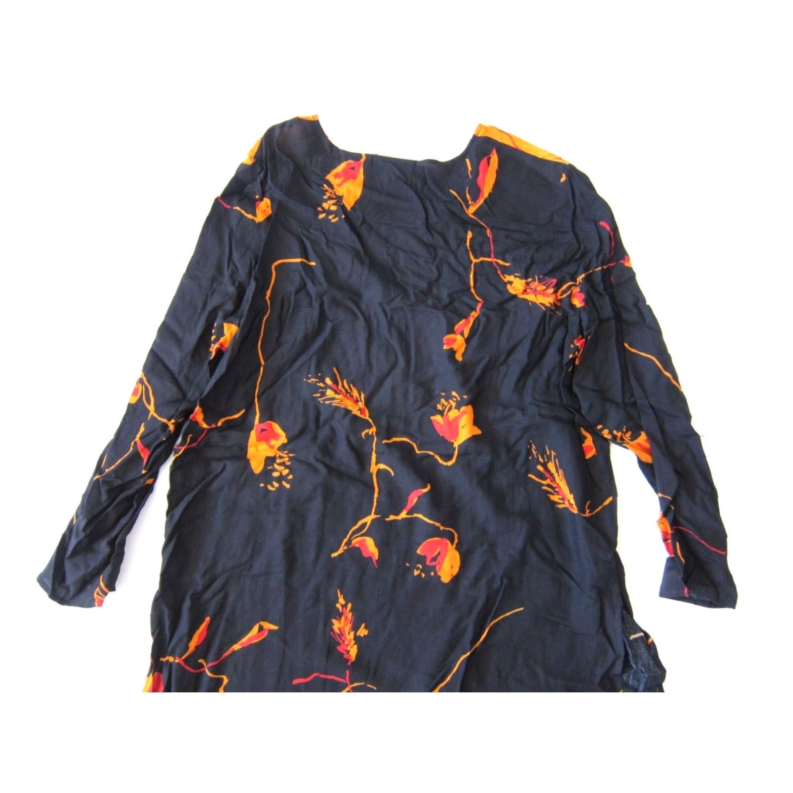 Vintage VINTAGE Shopping With Anthony Blouse Tunic Floral 100% Rayon Orange Black Large Womens Size L / US 10 / IT 46 - 5 Thumbnail